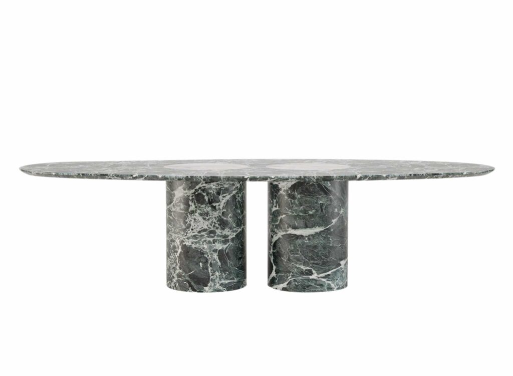 Salvante D1 Dining Table Crema Tirreno Marble by Piotr Dbrowa 1
