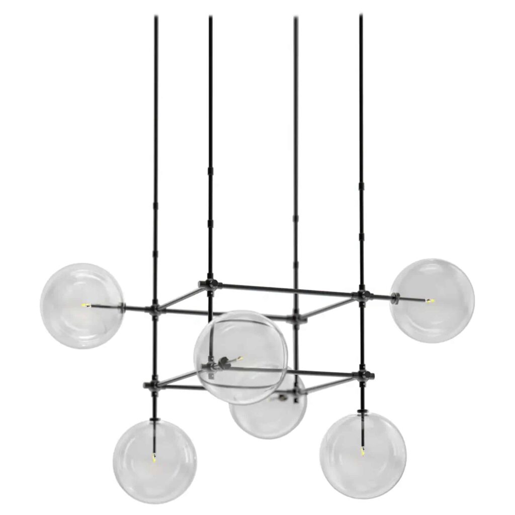 Soap 6 DT Black Gunmetal Chandelier by Schwung 1