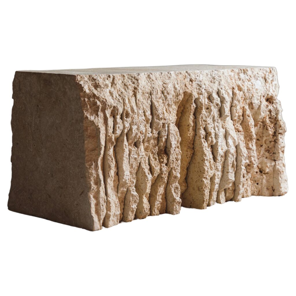 Textured Uneven Sculptural Classic Coral Stone Seating by Andres Monnier 1
