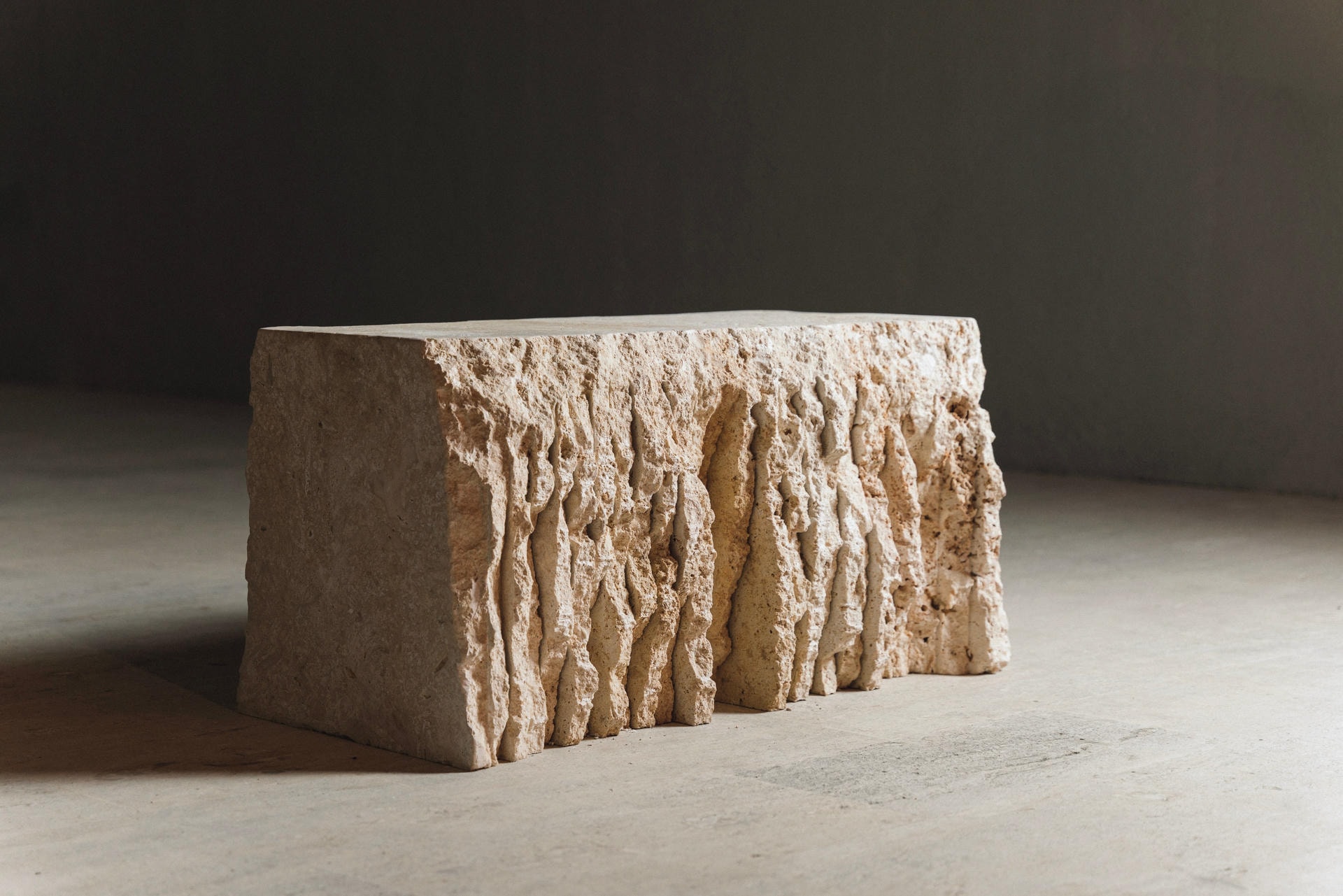 Textured Uneven Sculptural Classic Coral Stone Seating by Andres Monnier 2