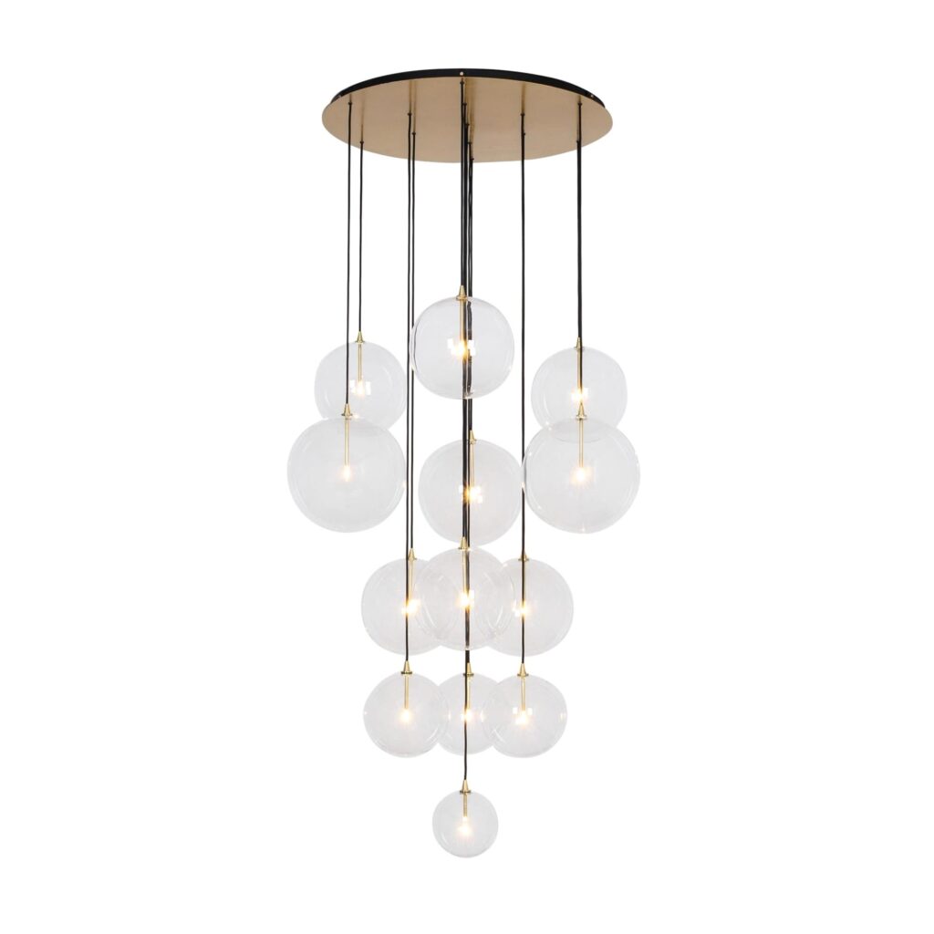 Cluster 13 Mix Brass Chandelier by Schwung 1