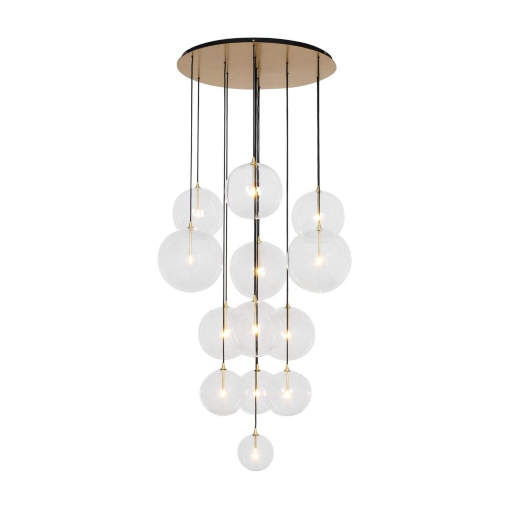 Cluster 13 Mix Brass Chandelier by Schwung 1