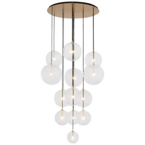 Cluster 13 Mix Brass Chandelier by Schwung