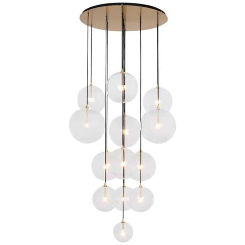 Cluster 13 Mix Brass Chandelier by Schwung 1