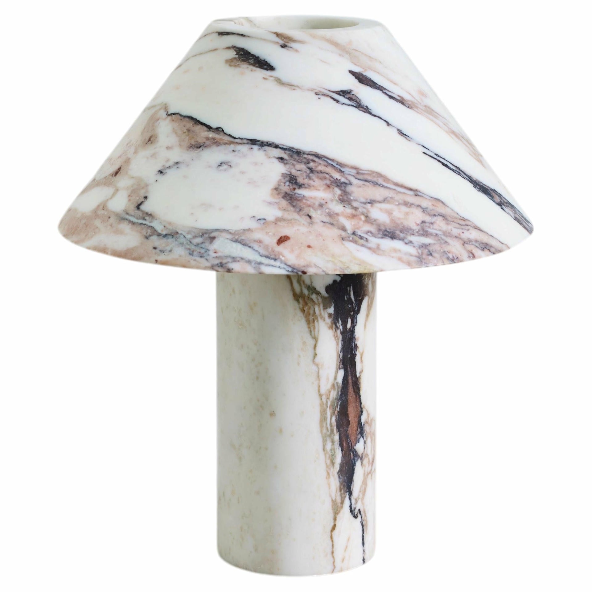 Contemporary Large Calacatta Viola Pillar Lamp by Henry Wilson 1
