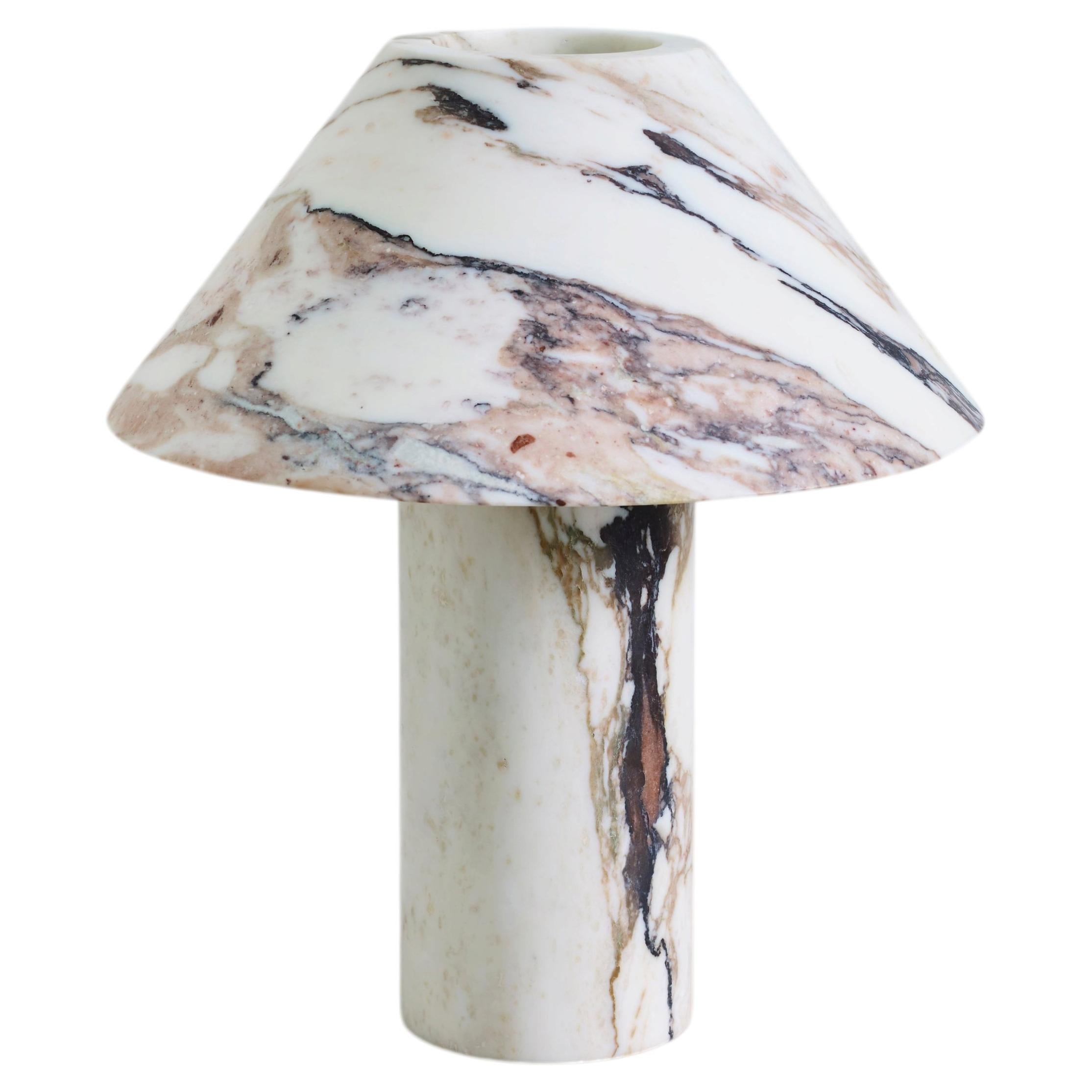 Contemporary Large Calacatta Viola Pillar Lamp by Henry Wilson 1