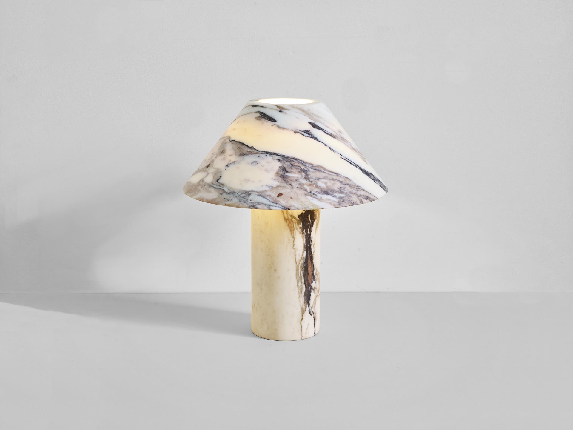 Contemporary Large Calacatta Viola Pillar Lamp by Henry Wilson 3