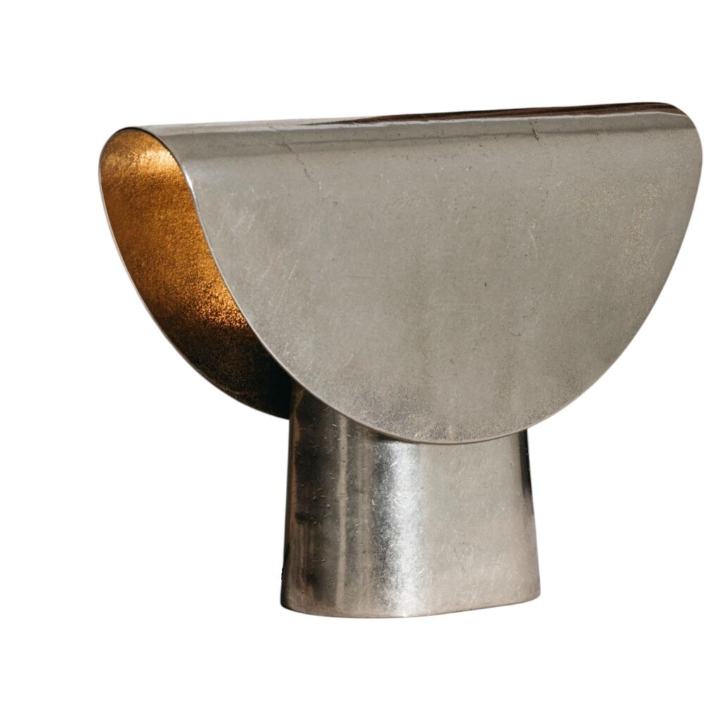 Contemporary Silver Aluminium Fold Table Lamp by Henry Wilson 1