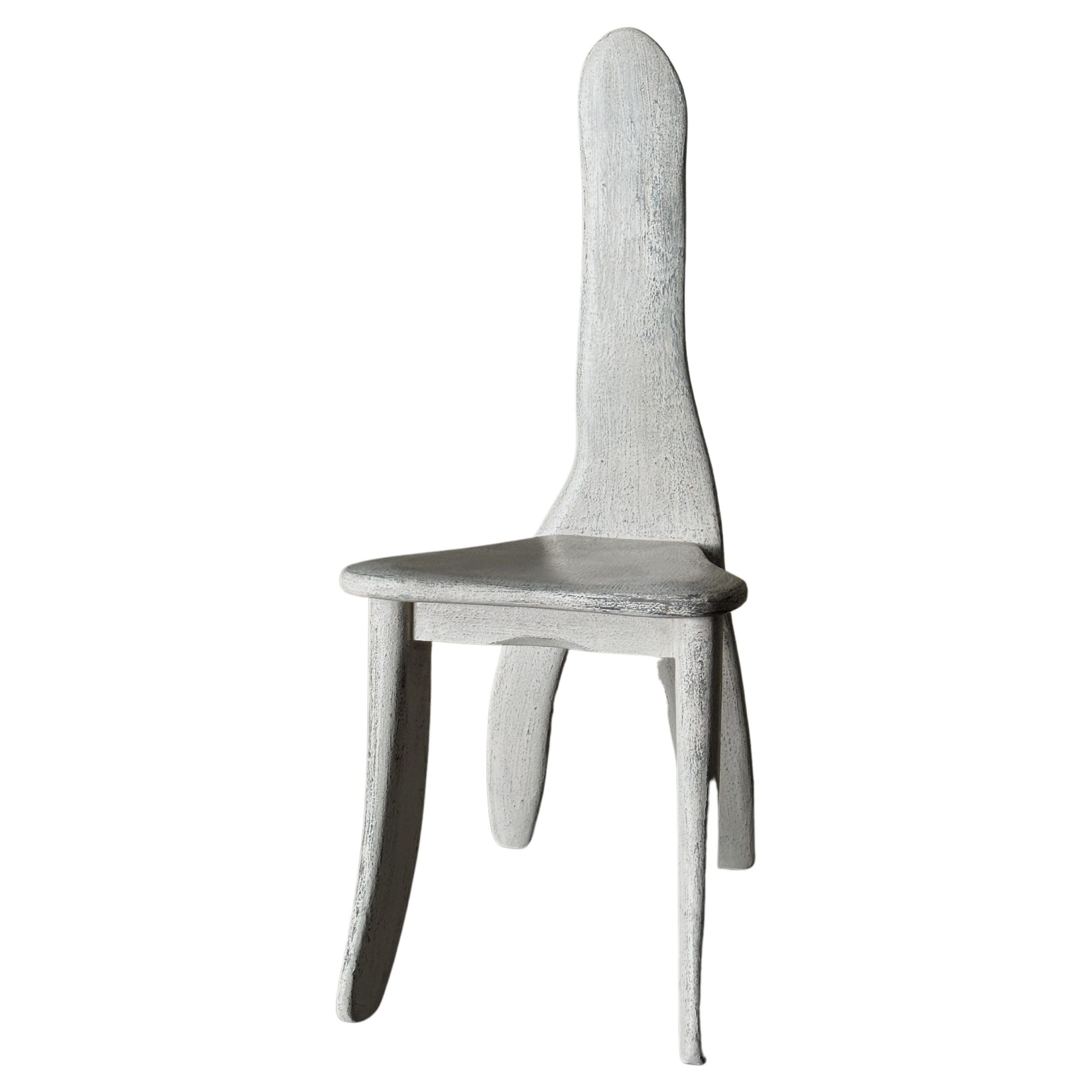 Neutral Off White Lacquered Ash Wood Oracle Bone Script Chair by kar 1