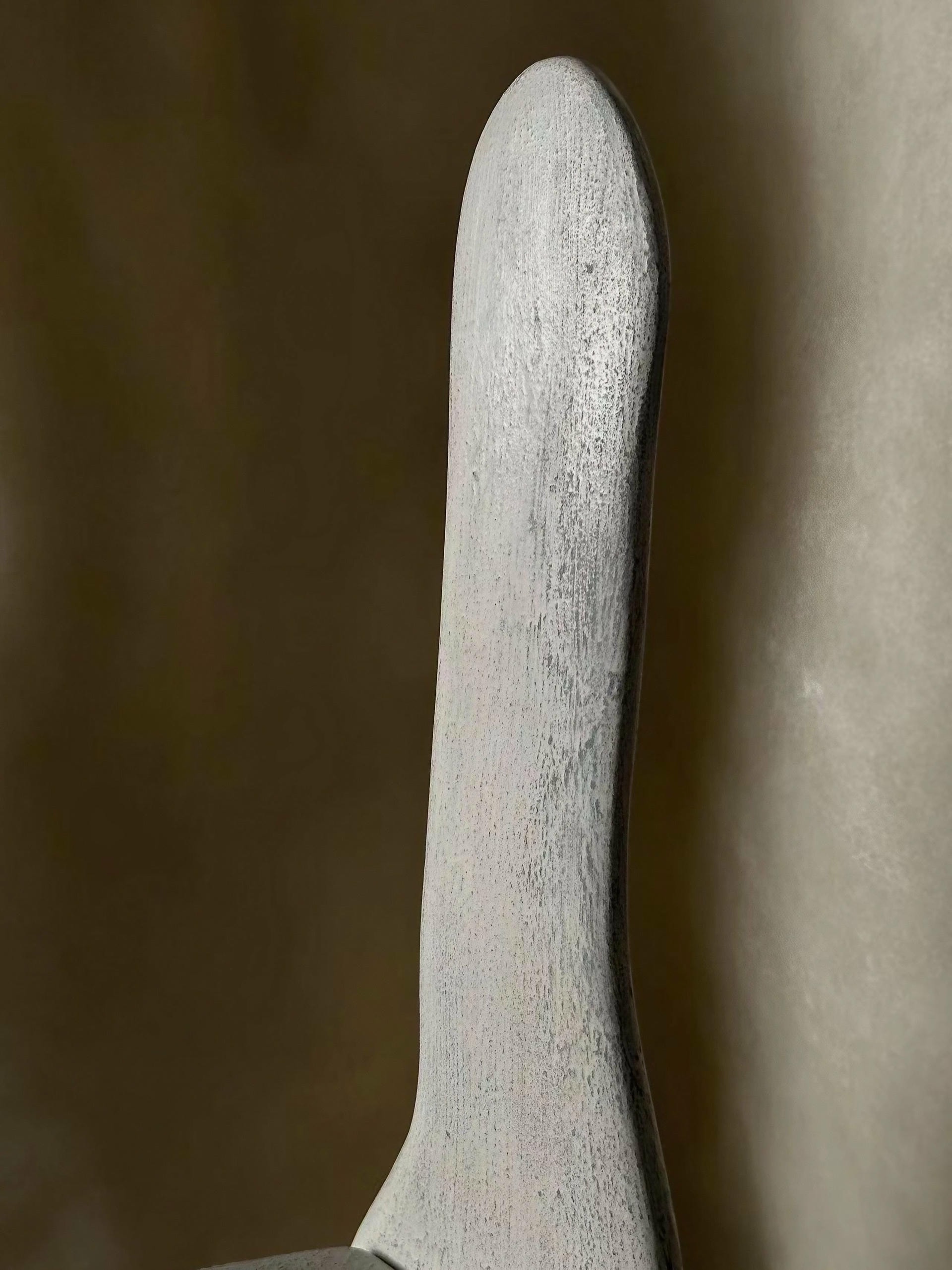Neutral Off White Lacquered Ash Wood Oracle Bone Script Chair by kar 4