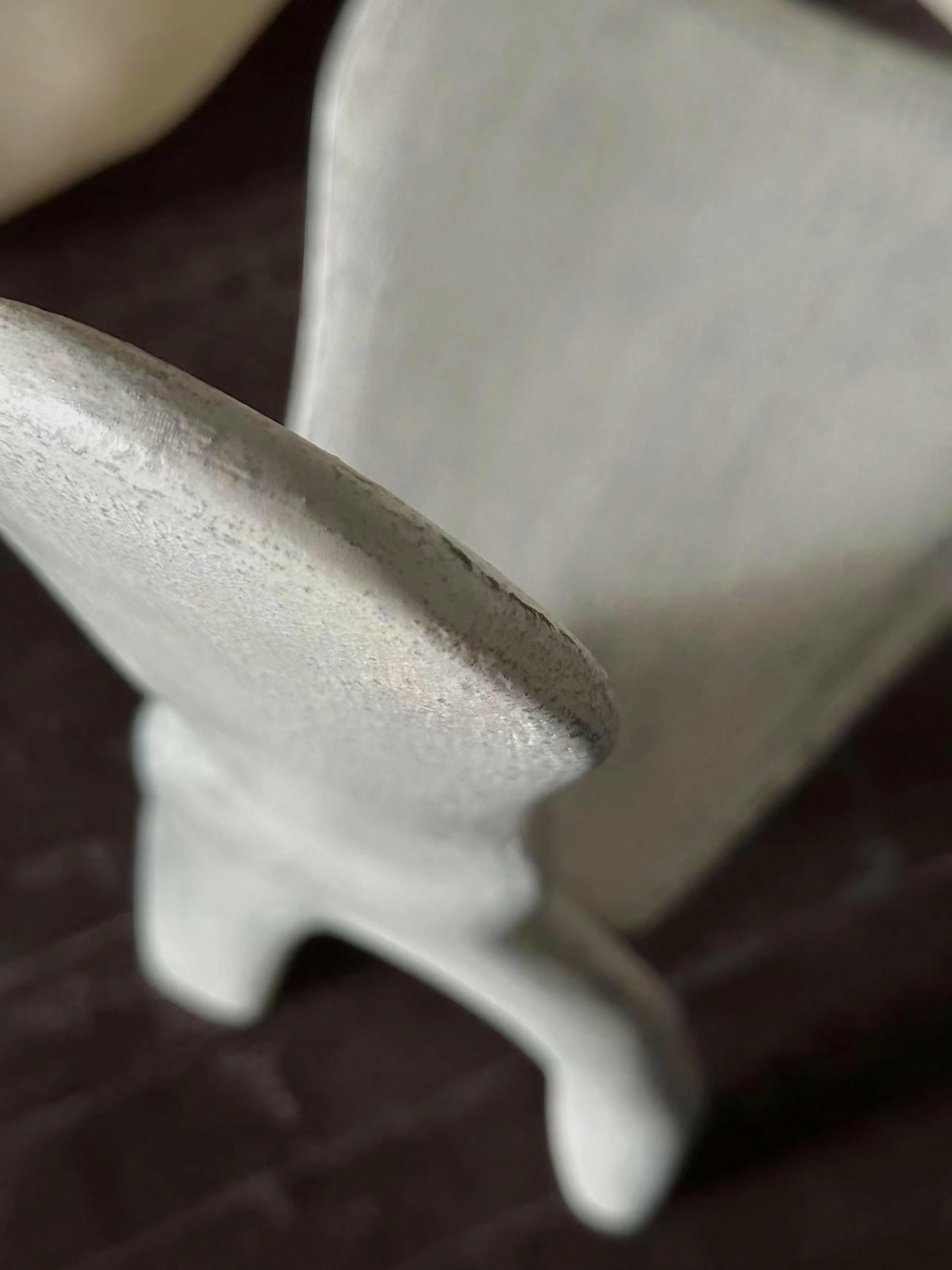 Neutral Off White Lacquered Ash Wood Oracle Bone Script Chair by kar 5