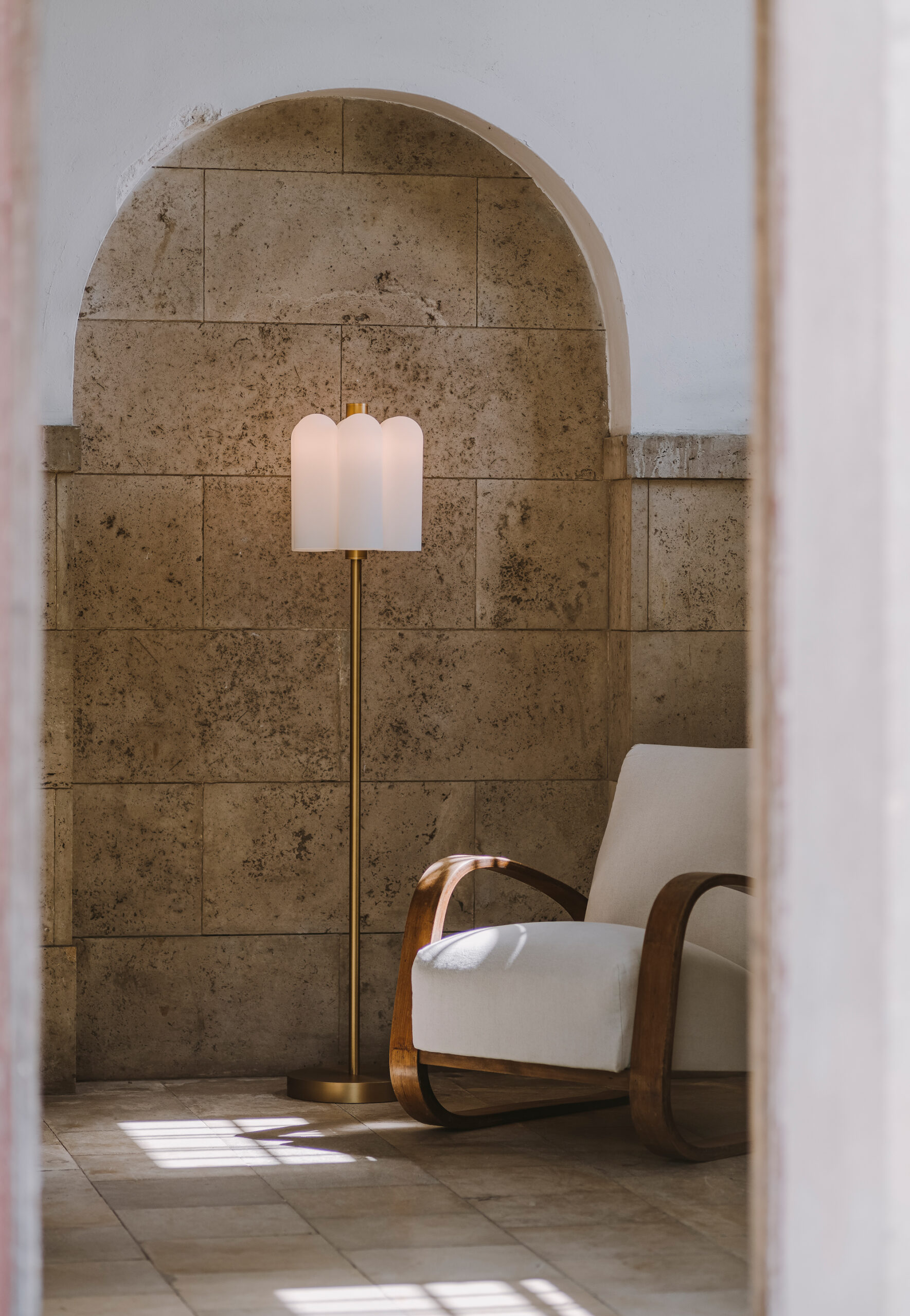 Odyssey 6 Brass Floor Lamp by Schwung 4