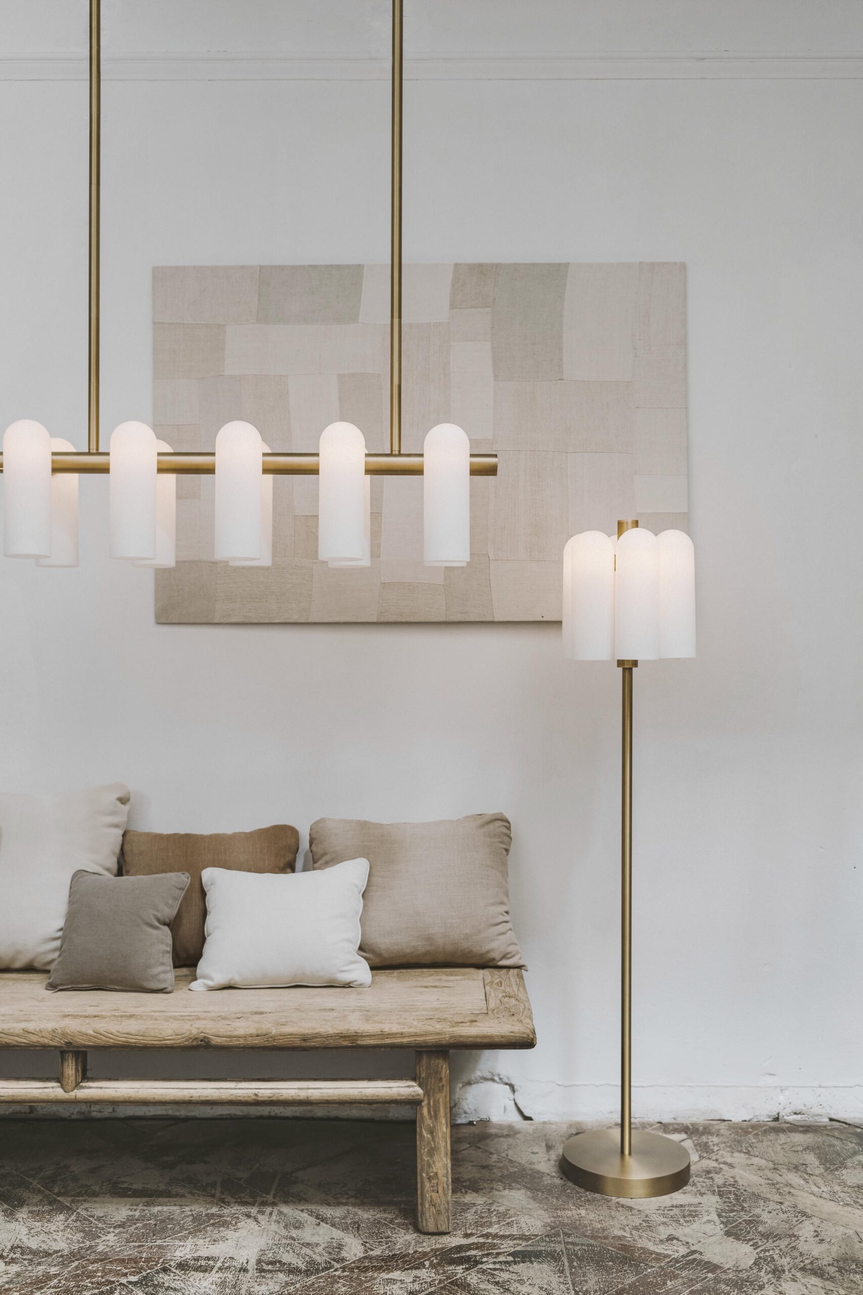Odyssey 6 Brass Floor Lamp by Schwung 9