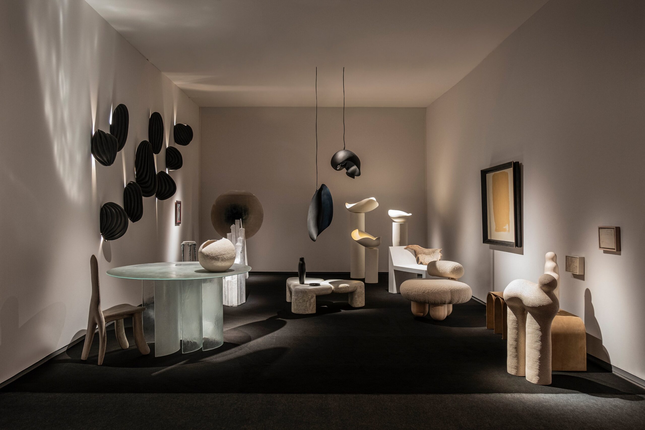 Organic Three Leaf Black Plaster Coffee Table by Pietro Franceschini 10