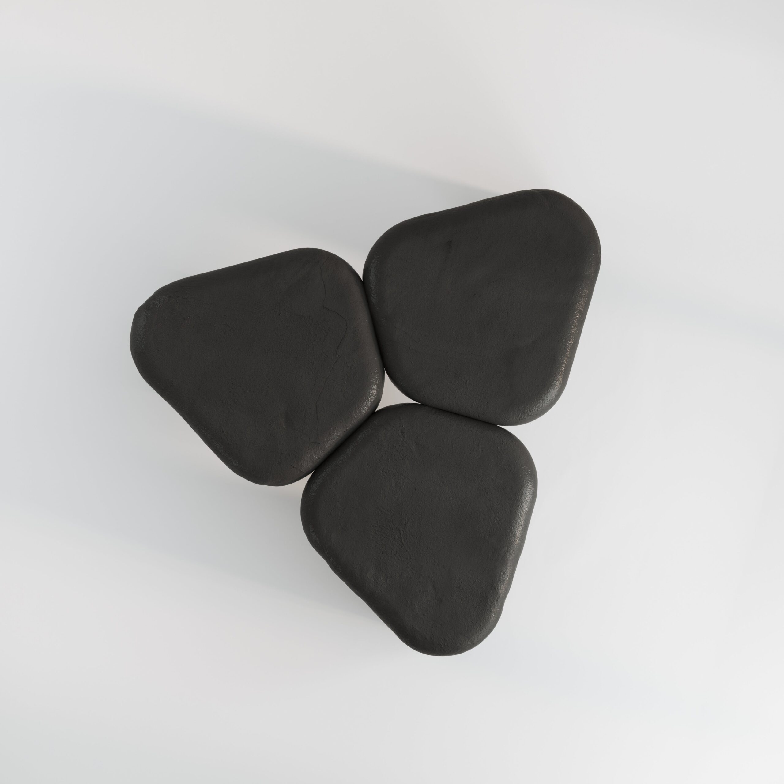 Organic Three Leaf Black Plaster Coffee Table by Pietro Franceschini 3