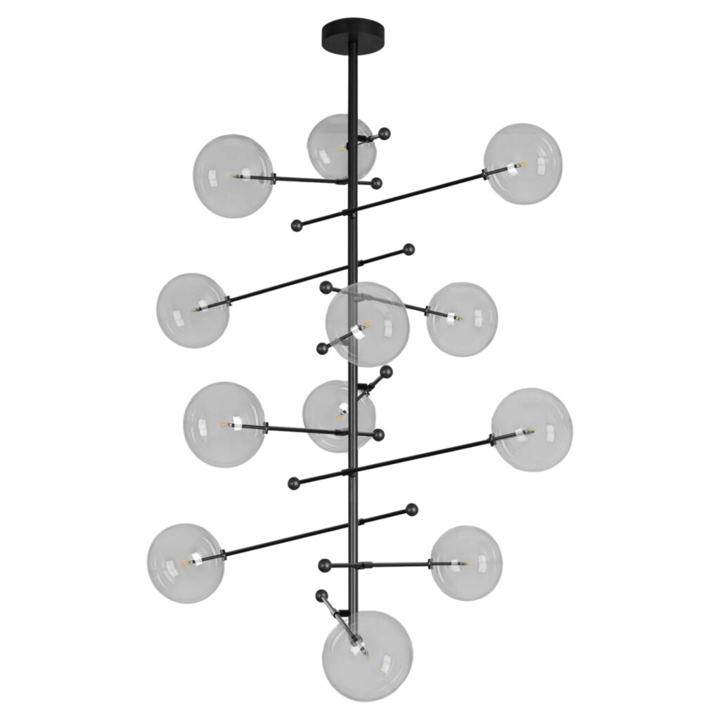 RD15 12 Arms Black Gunmetal Chandelier by Schwung 1