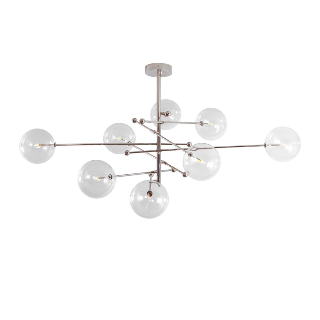 RD15 12 Arms Polished Nickel Chandelier by Schwung 1