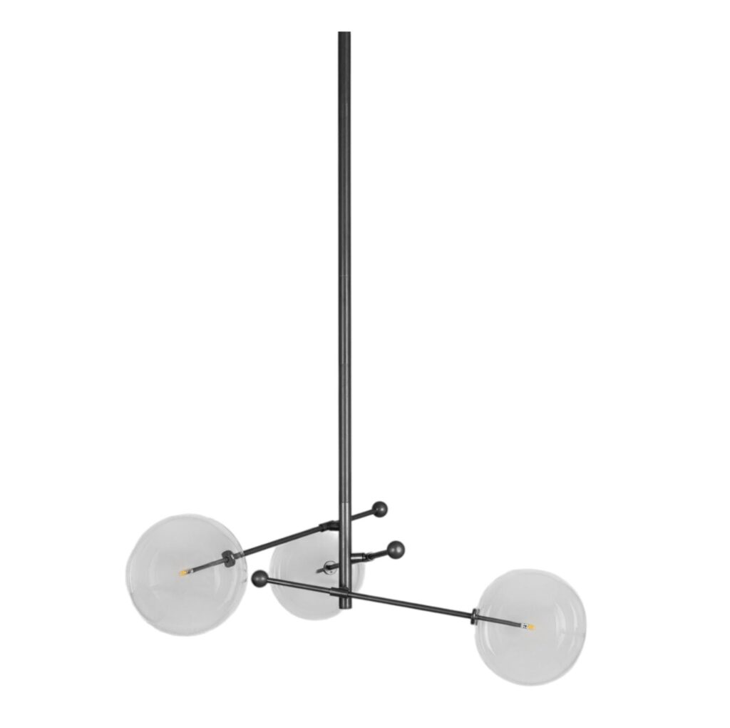 RD15 3 Arms Black Gunmetal Chandelier by Schwung 1