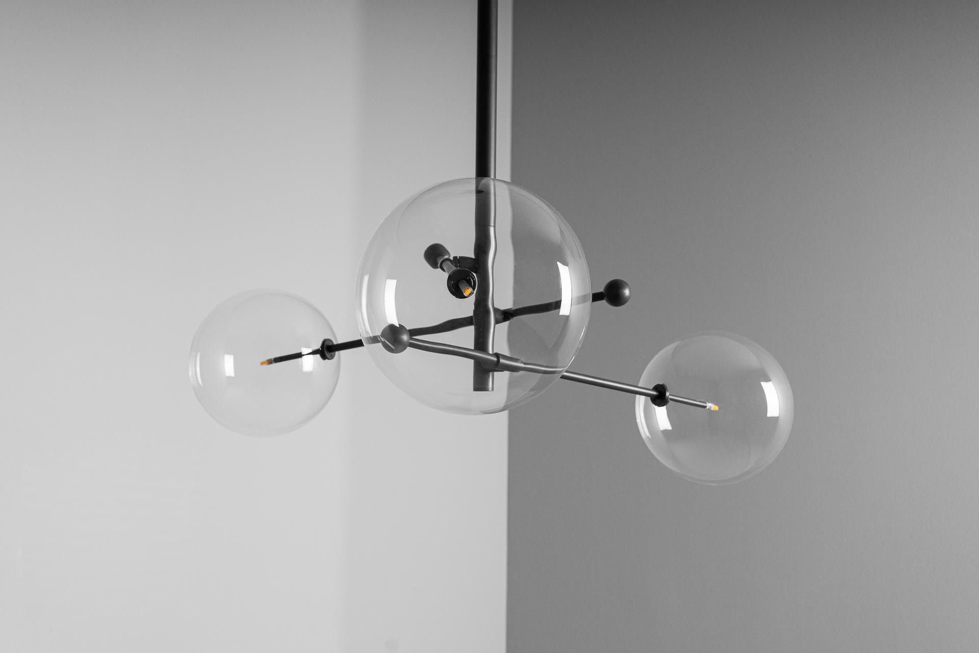 RD15 3 Arms Black Gunmetal Chandelier by Schwung 3