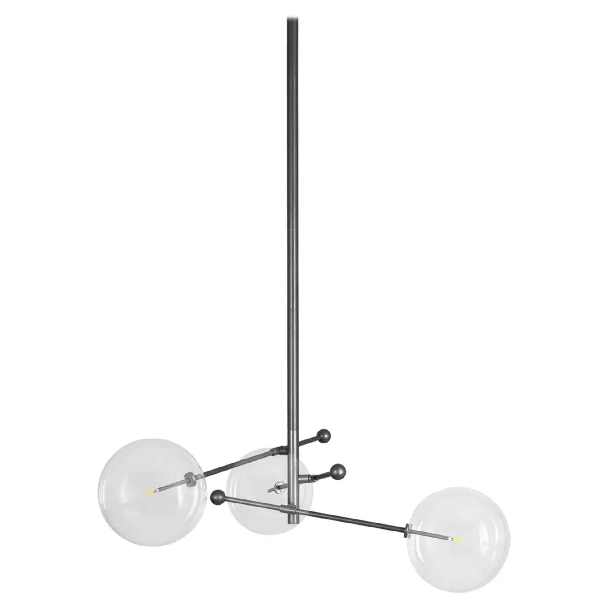 RD15 3 Arms Polished Nickel Chandelier by Schwung 1