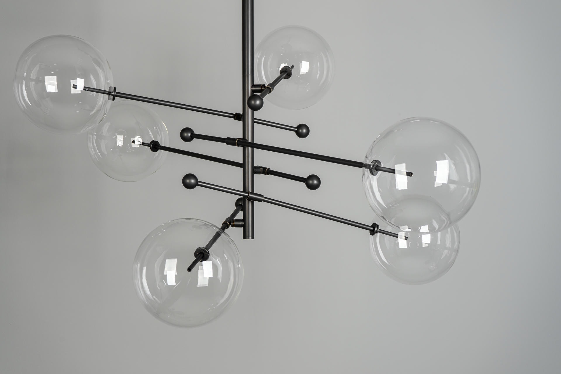 RD15 6 Arms Black Gunmetal Chandelier by Schwung 2