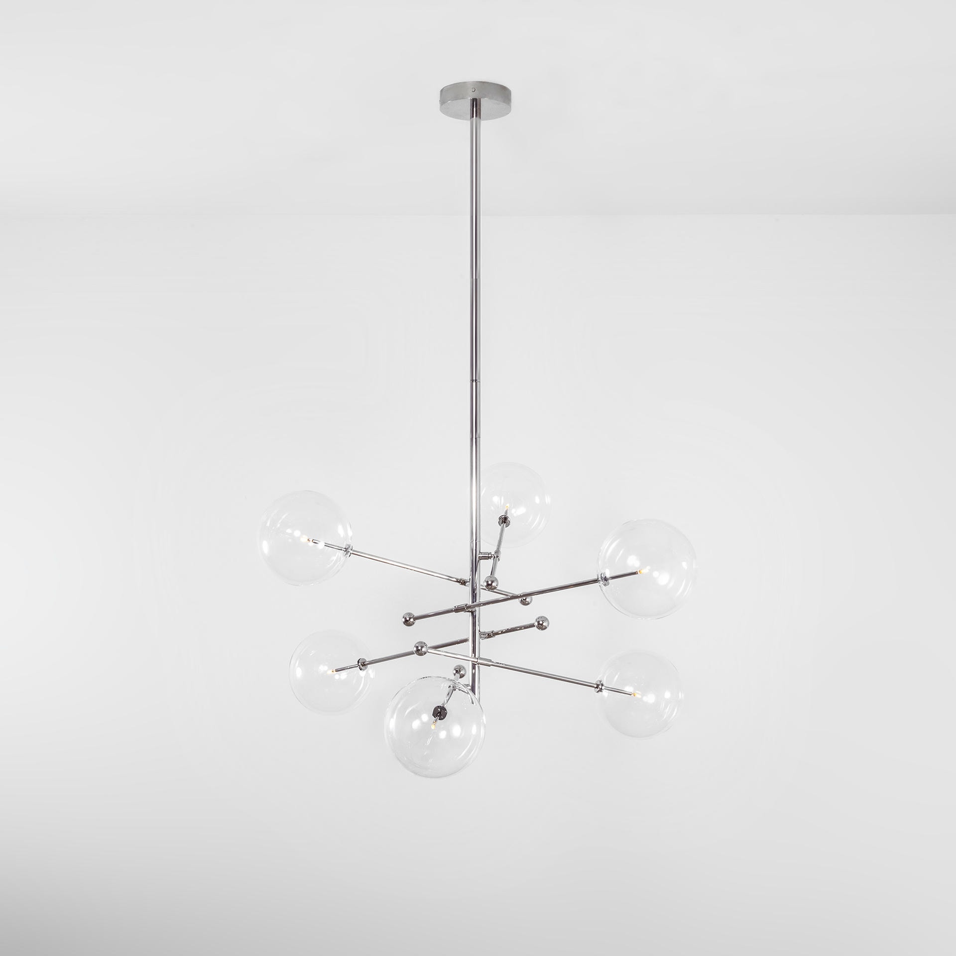 RD15 6 Arms Black Gunmetal Chandelier by Schwung 8