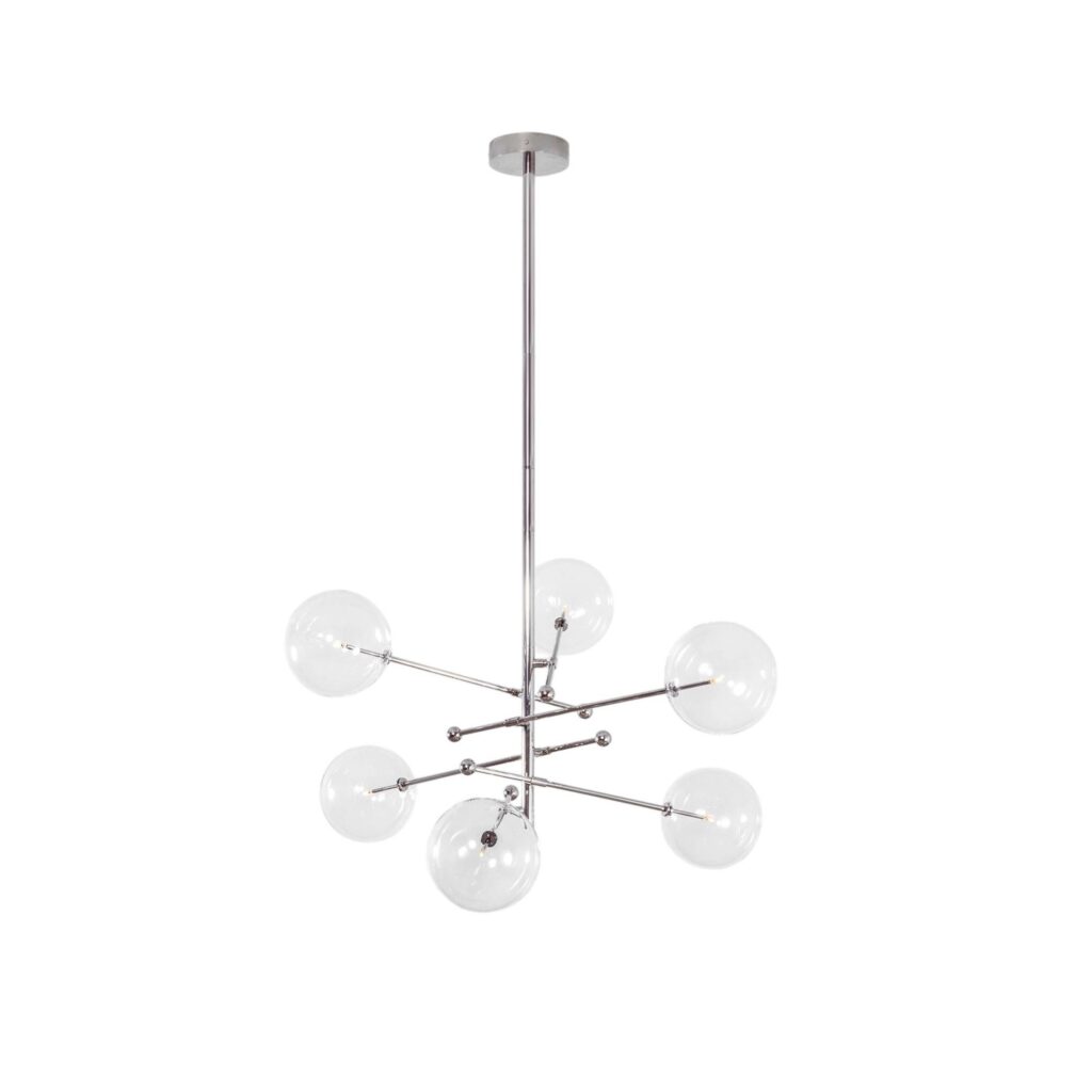 RD15 6 Arms Polished Nickel Chandelier by Schwung 1
