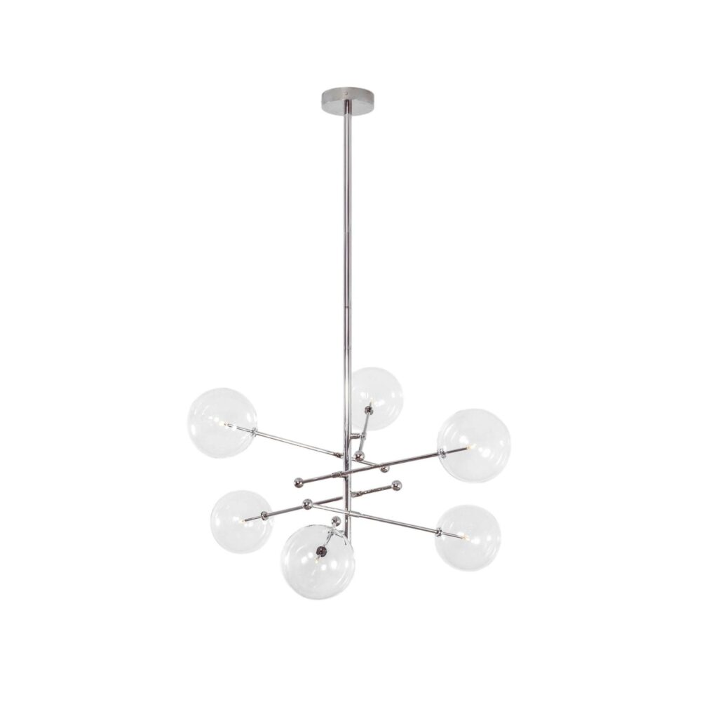 RD15 6 Arms Polished Nickel Chandelier by Schwung 1