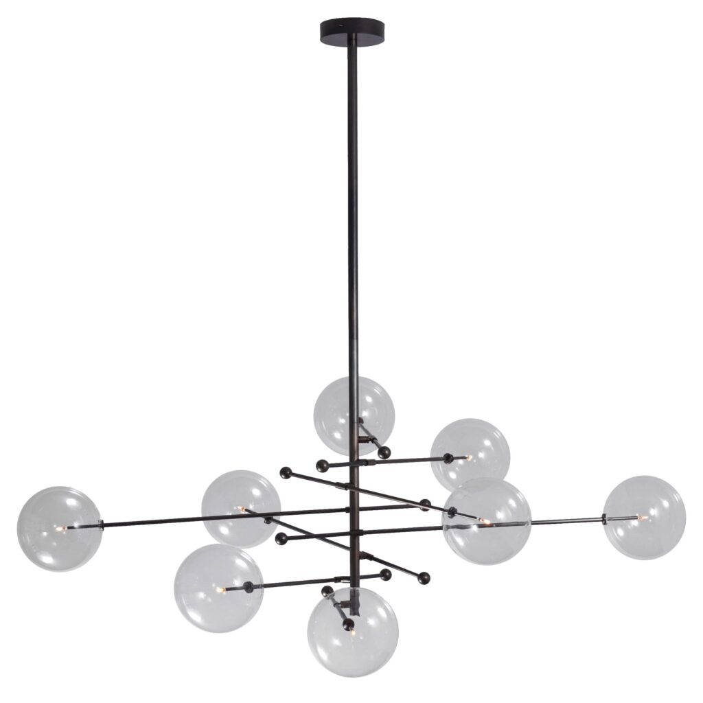 RD15 8 Arms Black Gunmetal Chandelier by Schwung 1