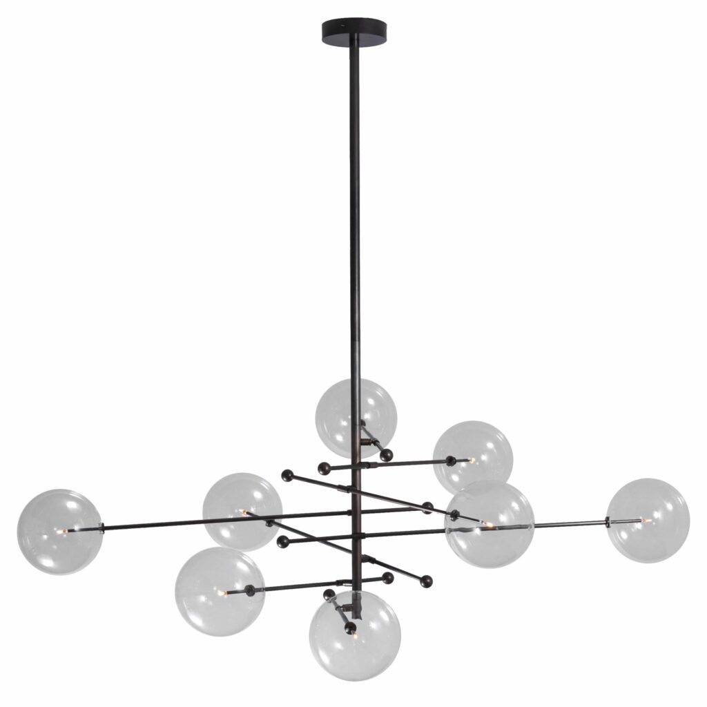RD15 8 Arms Black Gunmetal Chandelier by Schwung 1