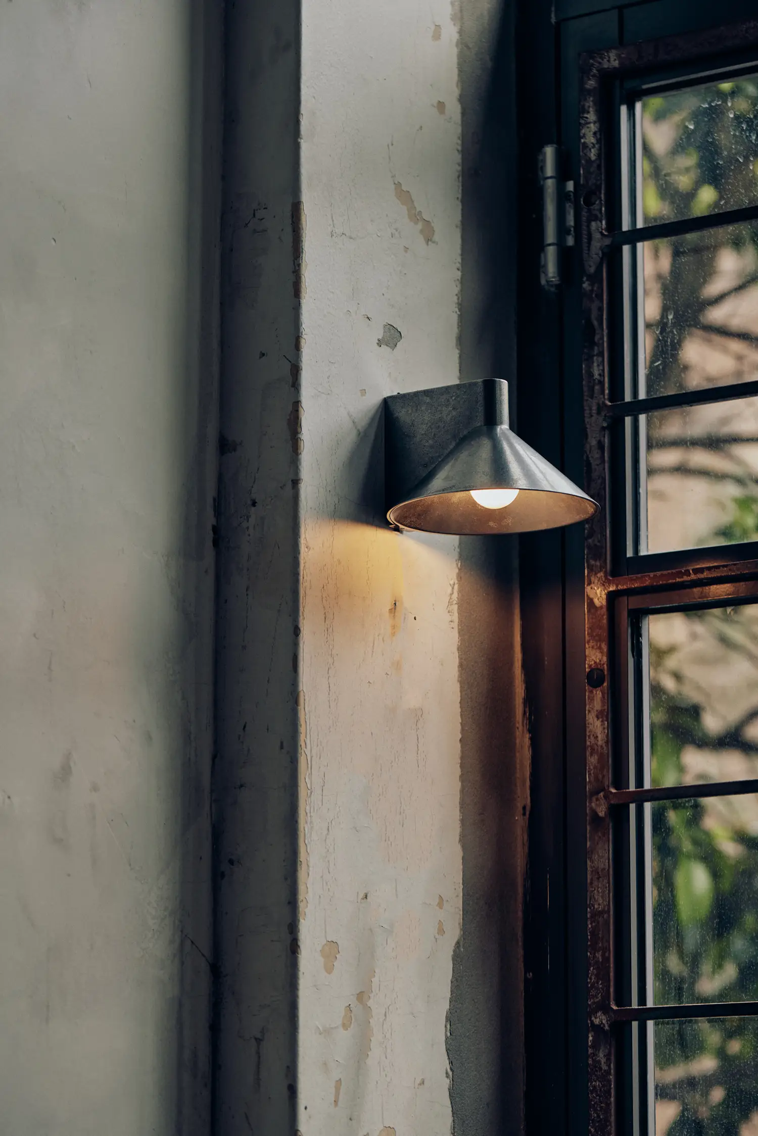 Stainless Steel Conical Wall Light by Henry Wilson 1