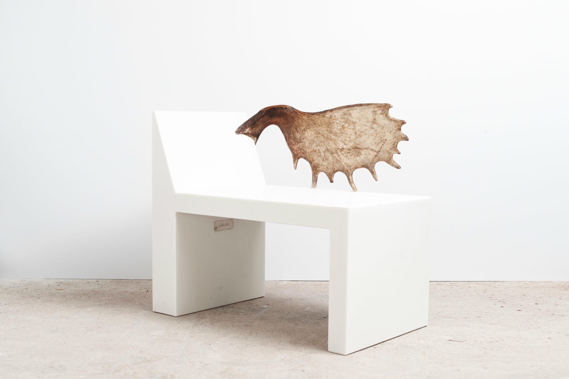 Tomb Chair by Rick Owens White Marble Moose Antler Modern Design 2