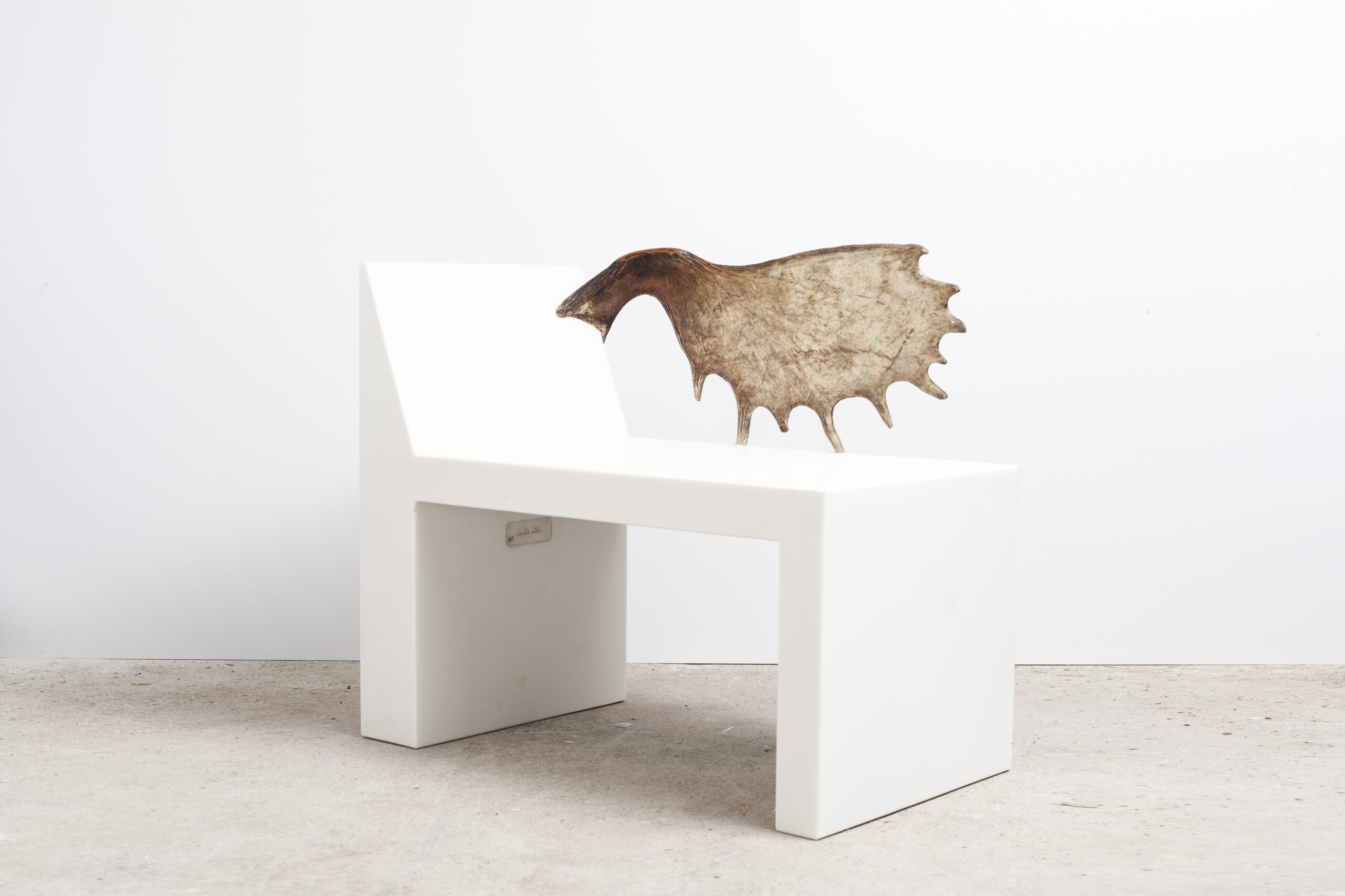 Tomb Chair by Rick Owens White Marble Moose Antler Modern Design 2