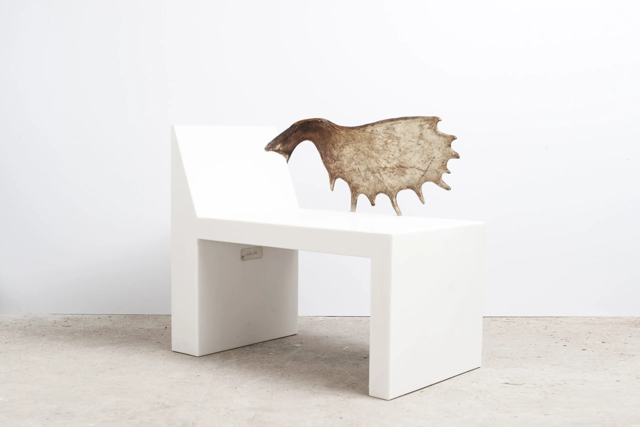 Tomb Chair by Rick Owens: White Marble & Moose Antler, Modern