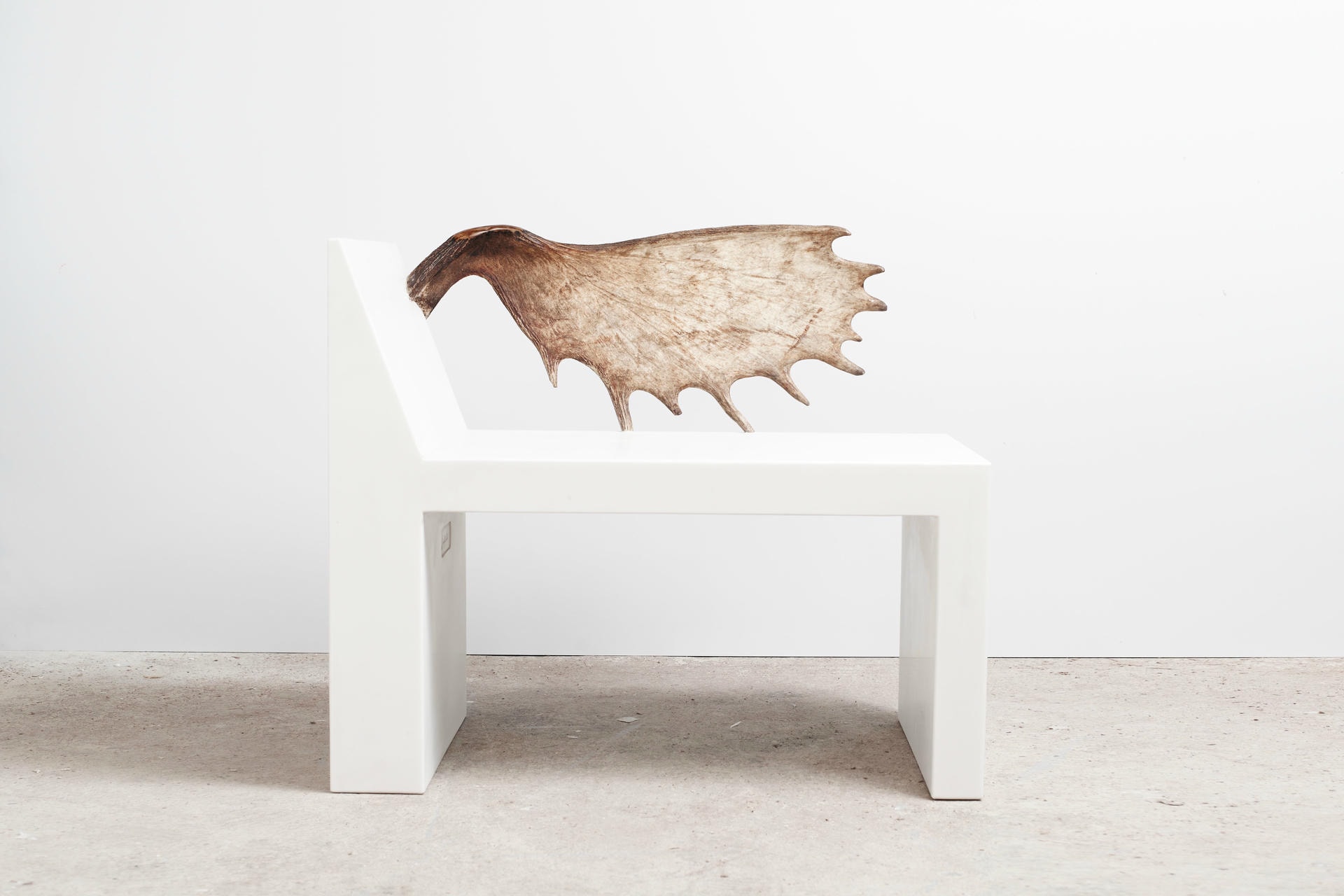 Tomb Chair by Rick Owens White Marble Moose Antler Modern Design 3