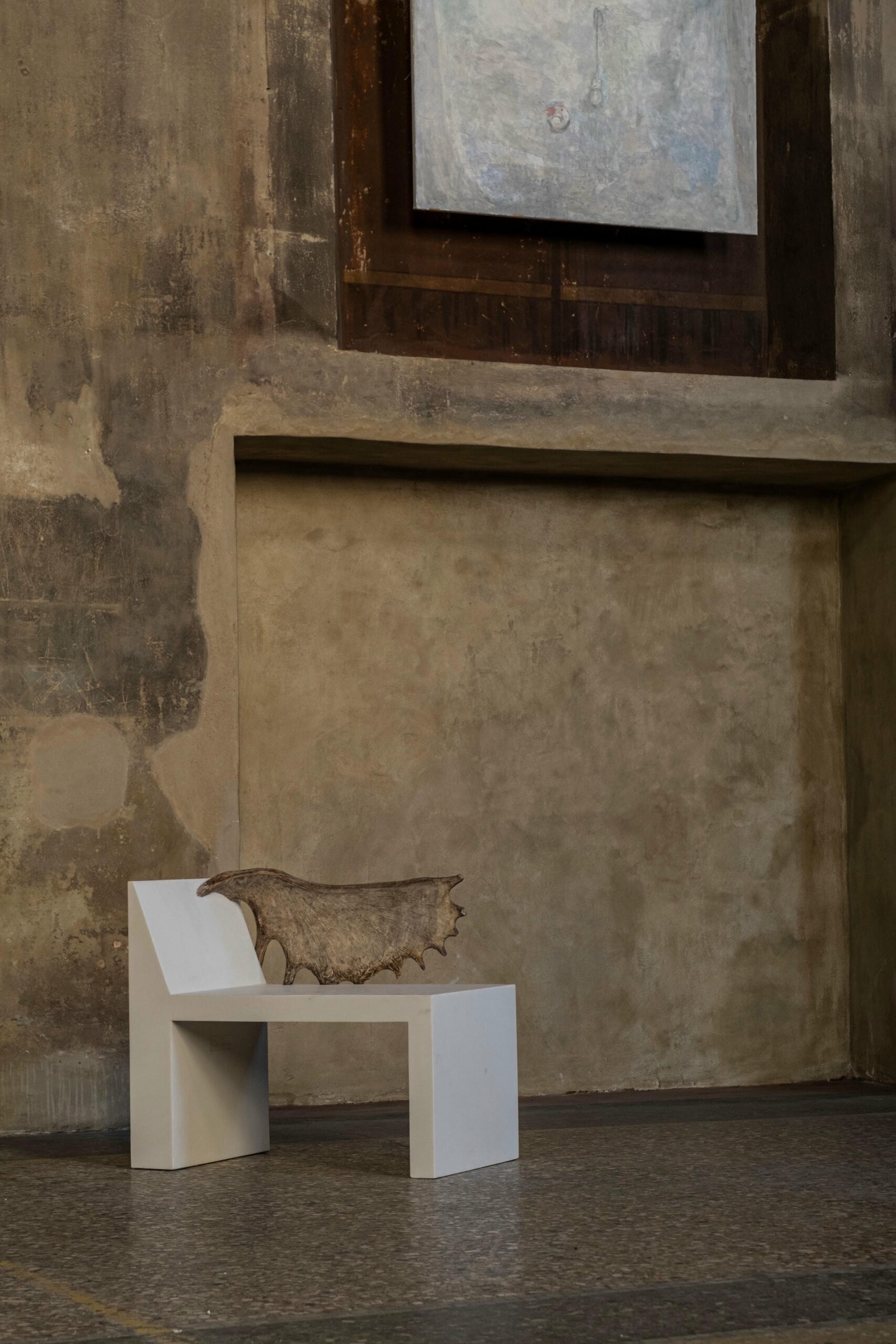 Tomb Chair by Rick Owens White Marble Moose Antler Modern Design 5
