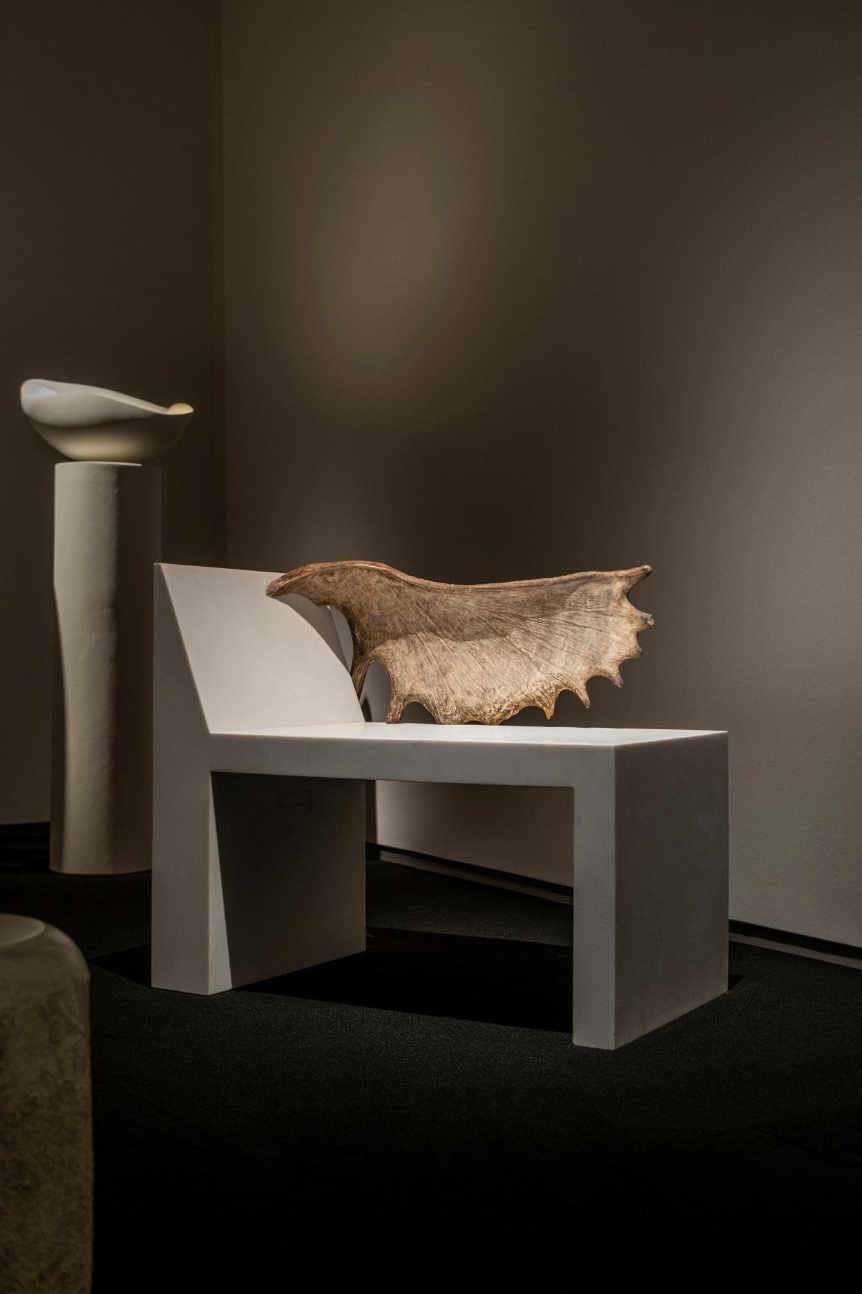 Tomb Chair by Rick Owens White Marble Moose Antler Modern Design 9