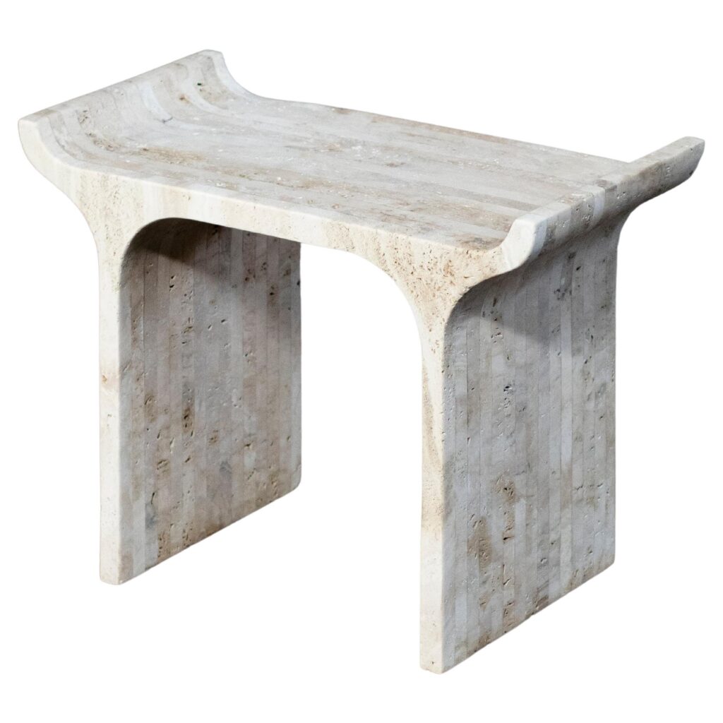 Tori Stool Travertine by Ries 1