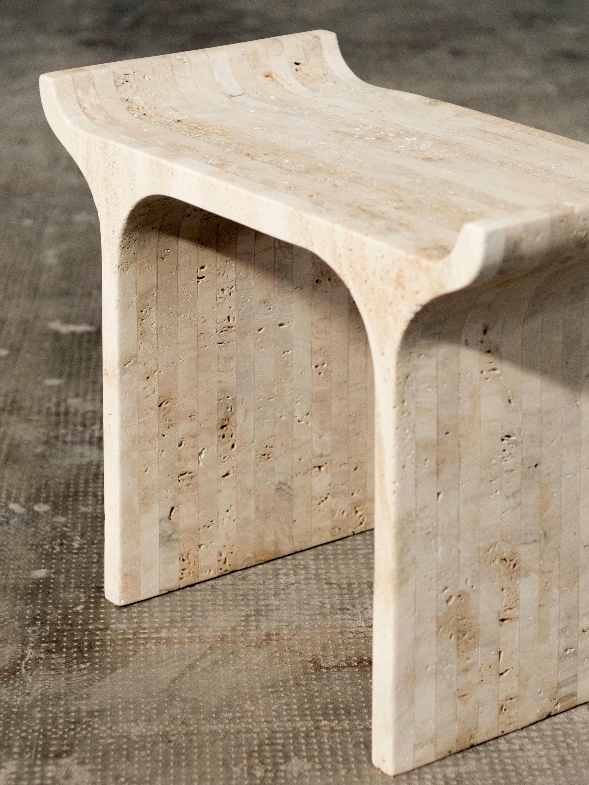 Tori Stool Travertine by Ries 3