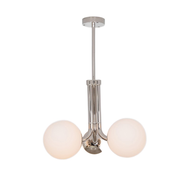 Tubular SM Polished Nickel Pendant Light 3 by Schwung 1