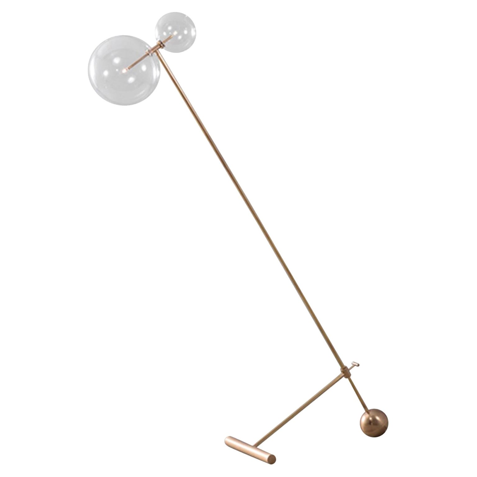 Zosia Contemporary Brass Floor Lamp by Schwung 1