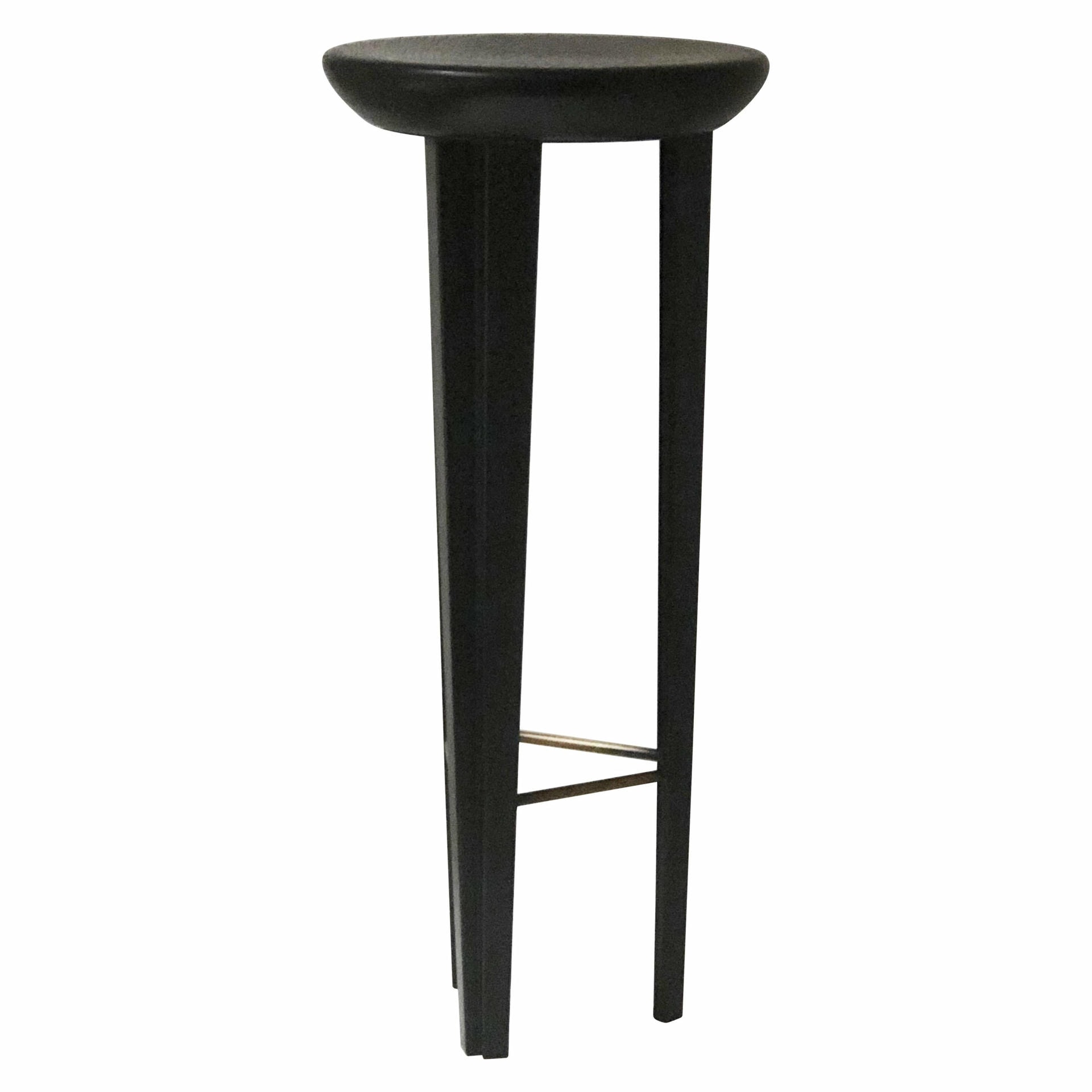 Ebonised Oak Bar Stool Signed by Cal Summers 1