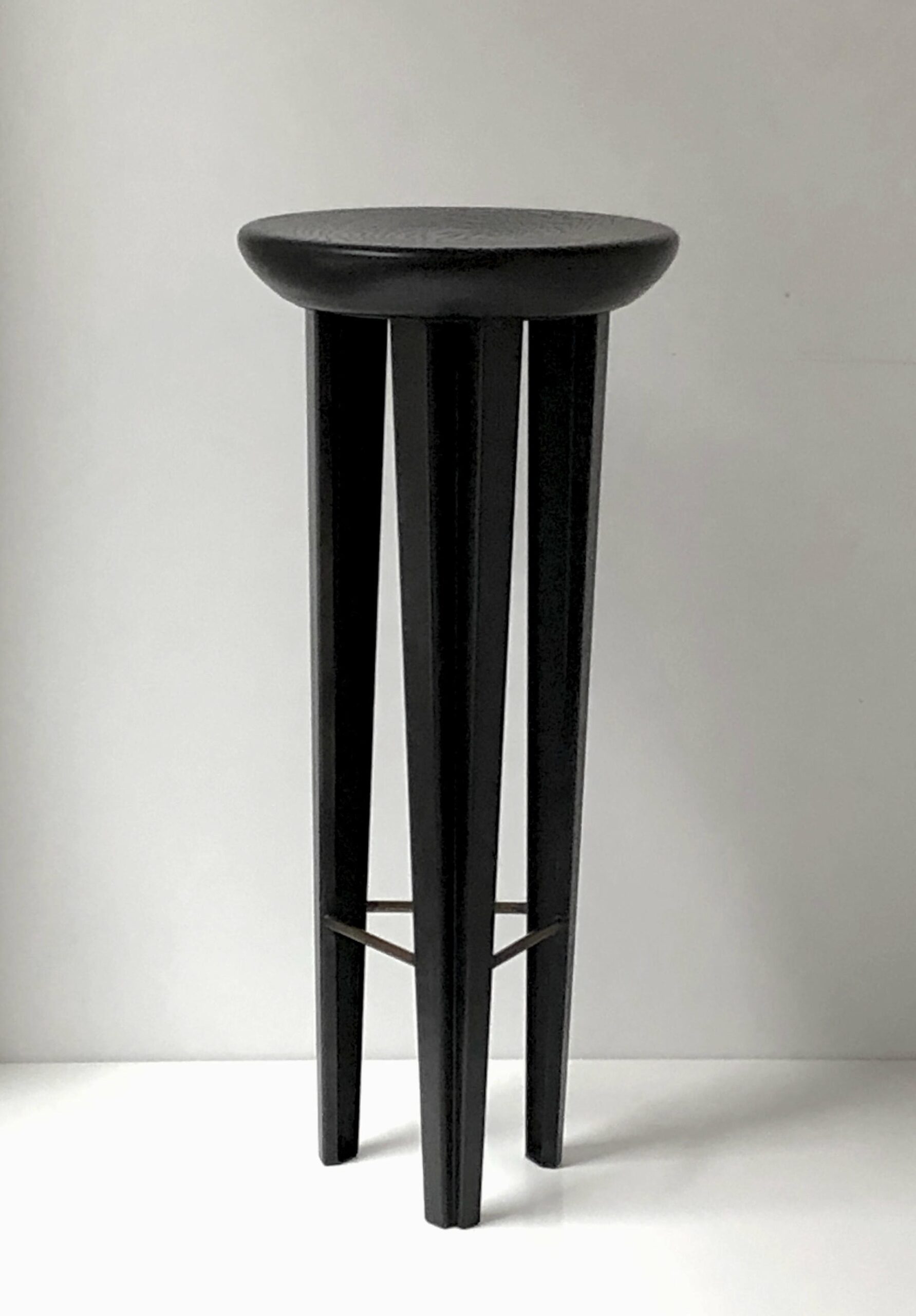 Ebonised Oak Bar Stool Signed by Cal Summers 2