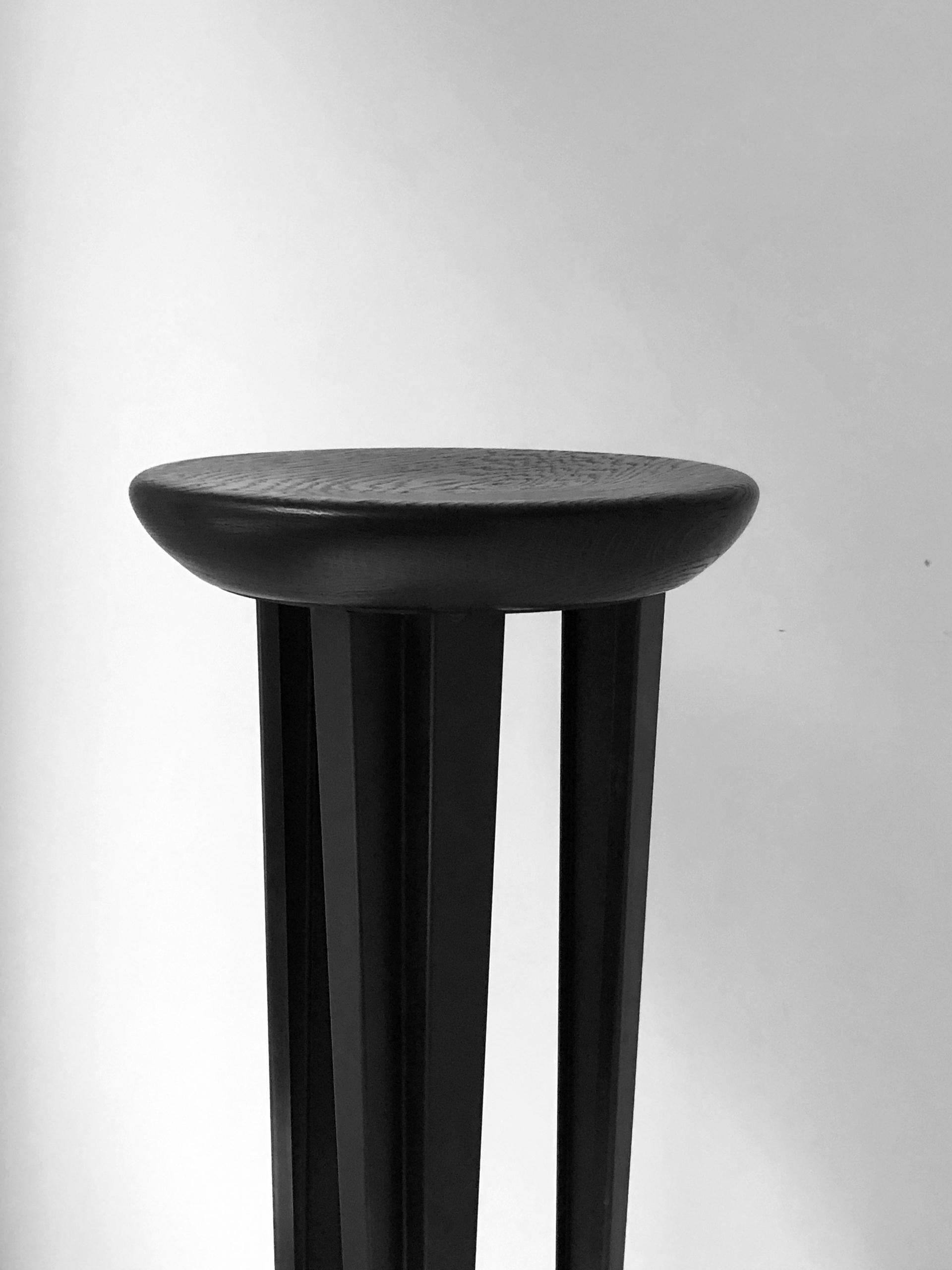 Ebonised Oak Bar Stool Signed by Cal Summers 4