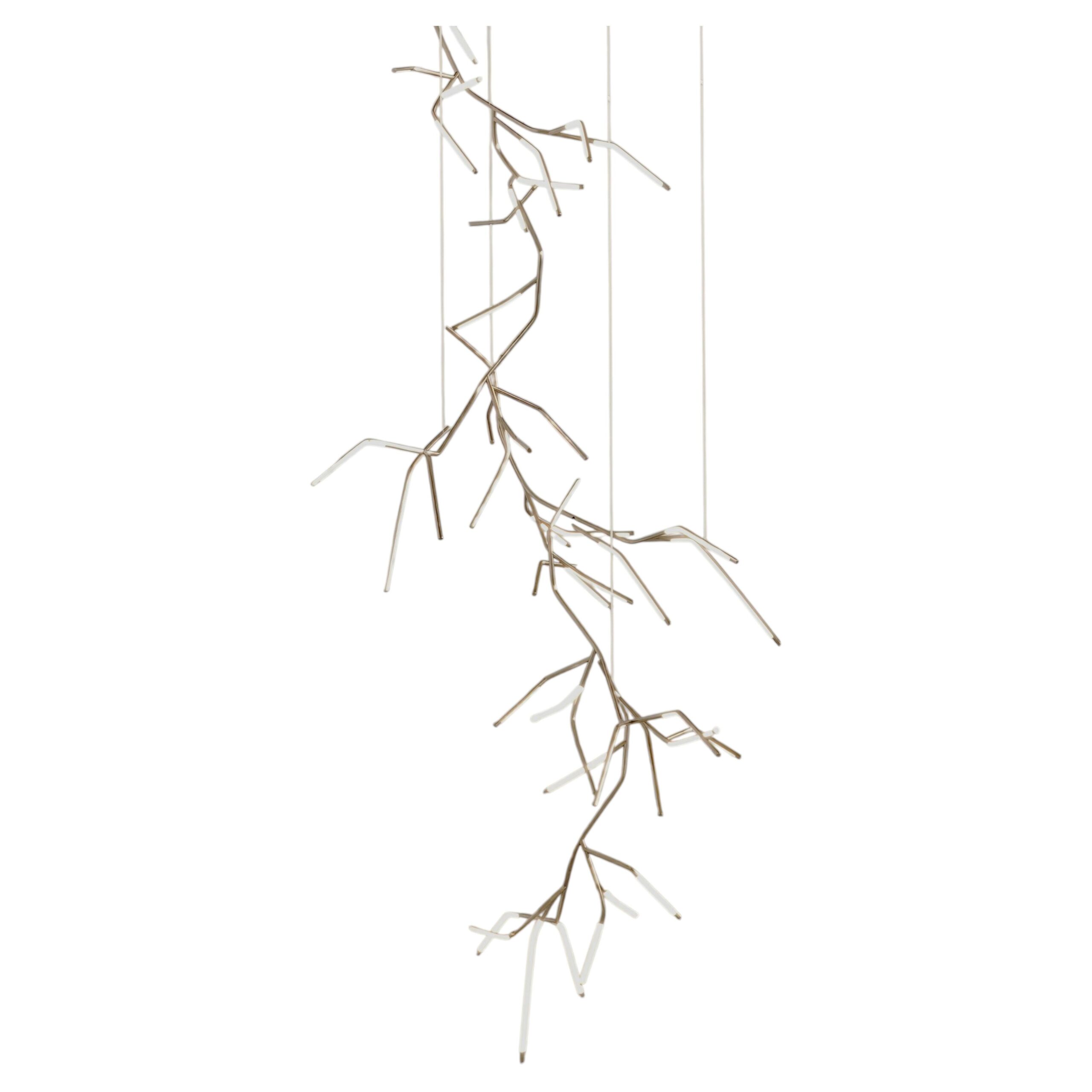 Unique Phenomenal Branch Like Sculptural Brass Chandelier by Morghen Studio 1