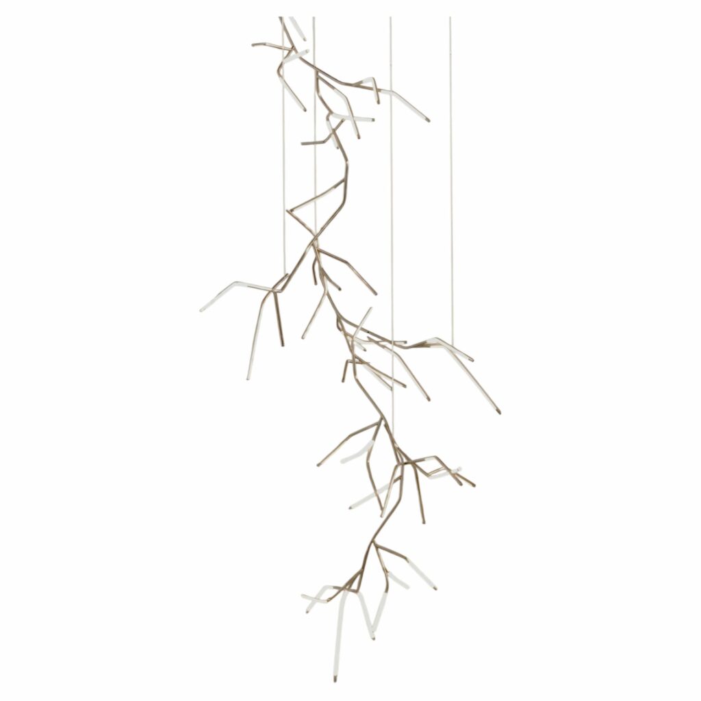 Unique Phenomenal Branch Like Sculptural Brass Chandelier by Morghen Studio 1