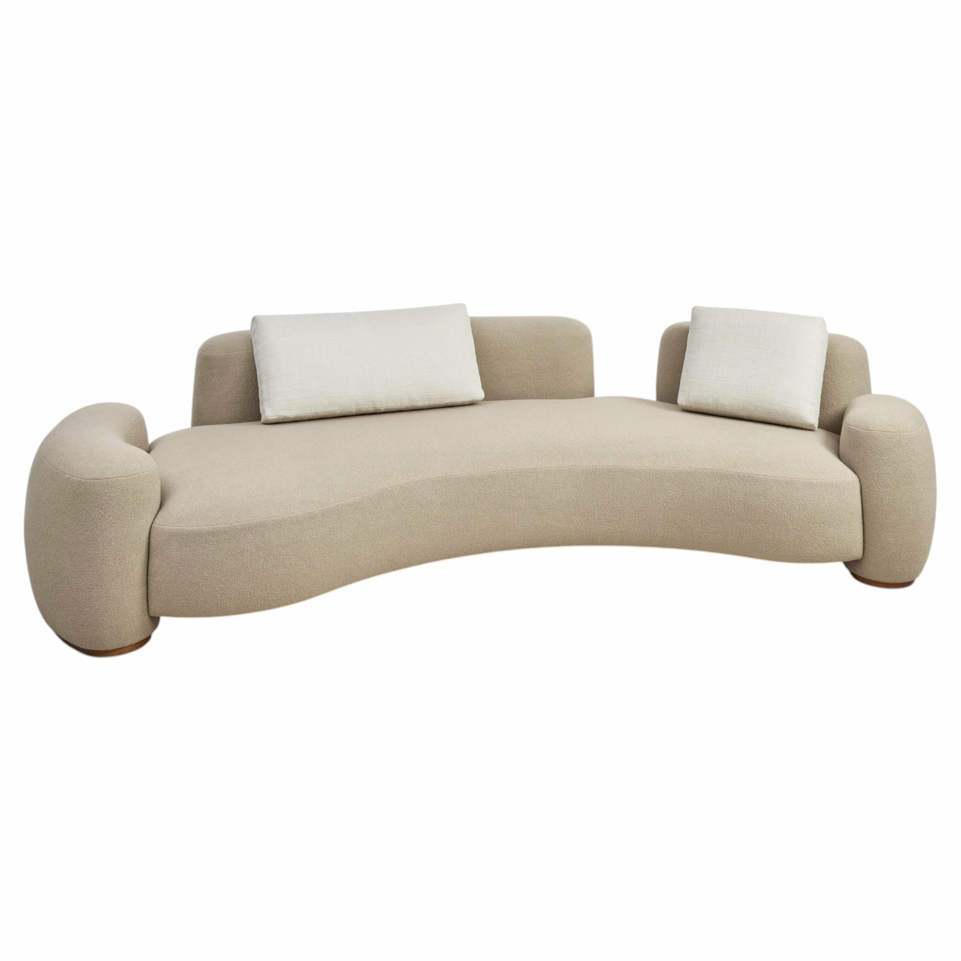Beige Baba Sofa by Gisbert Poppler Upholstered Teak Frame Germany 1