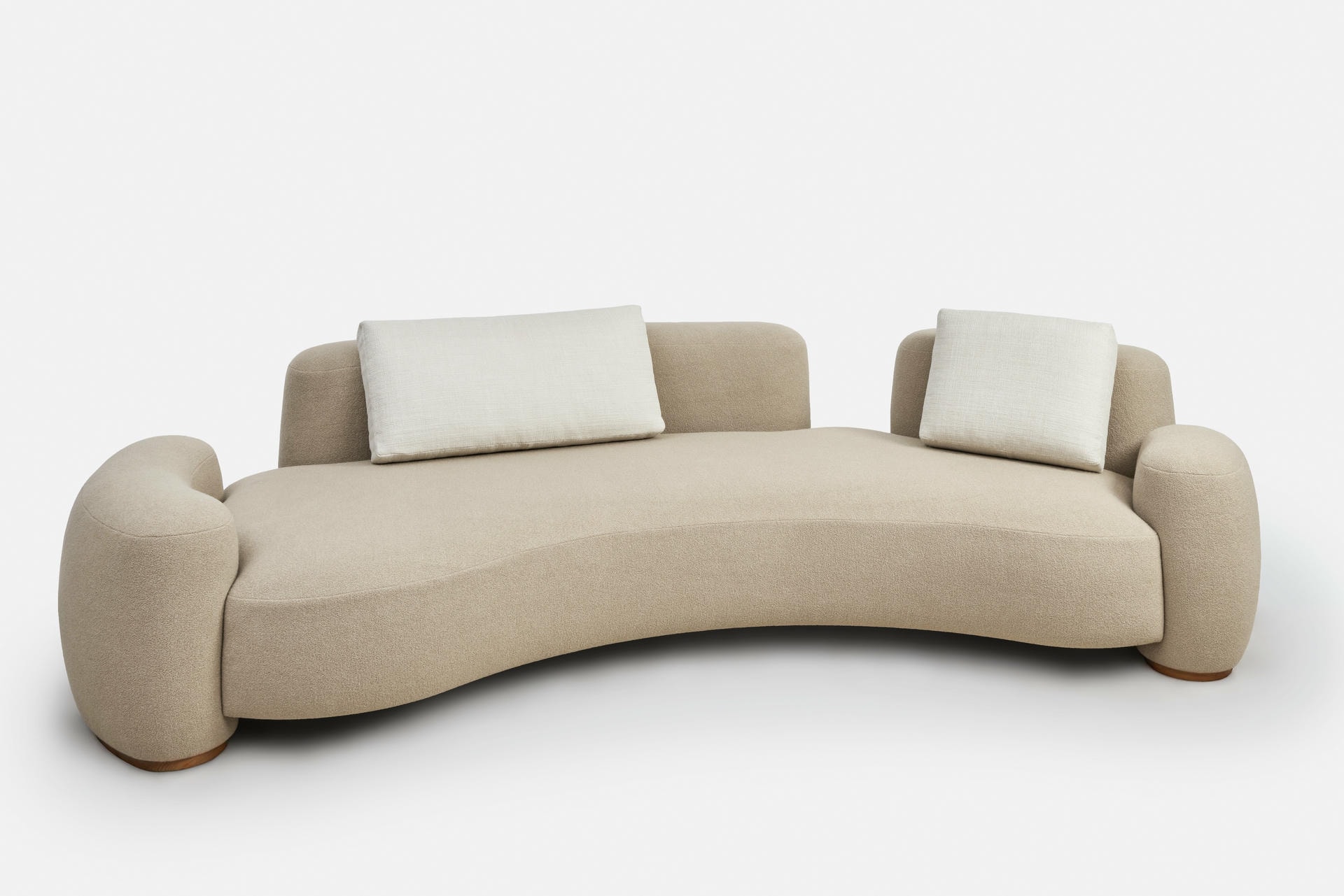 Beige Baba Sofa by Gisbert Poppler Upholstered Teak Frame Germany 2