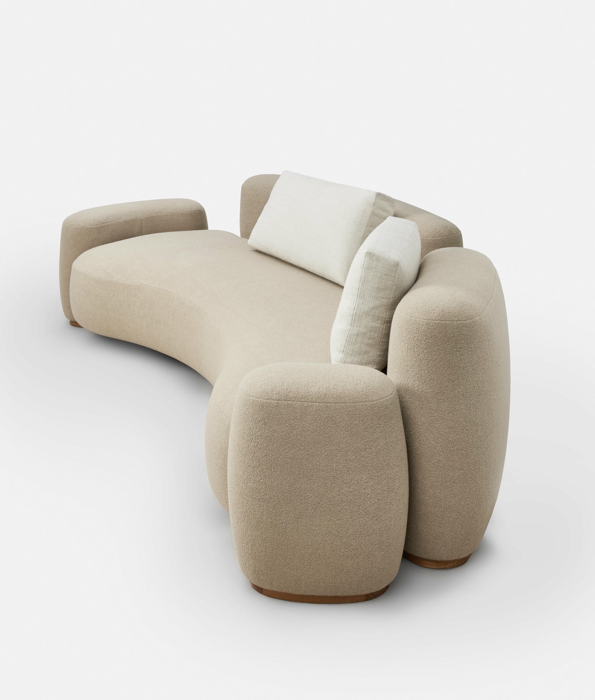 Beige Baba Sofa by Gisbert Poppler Upholstered Teak Frame Germany 3
