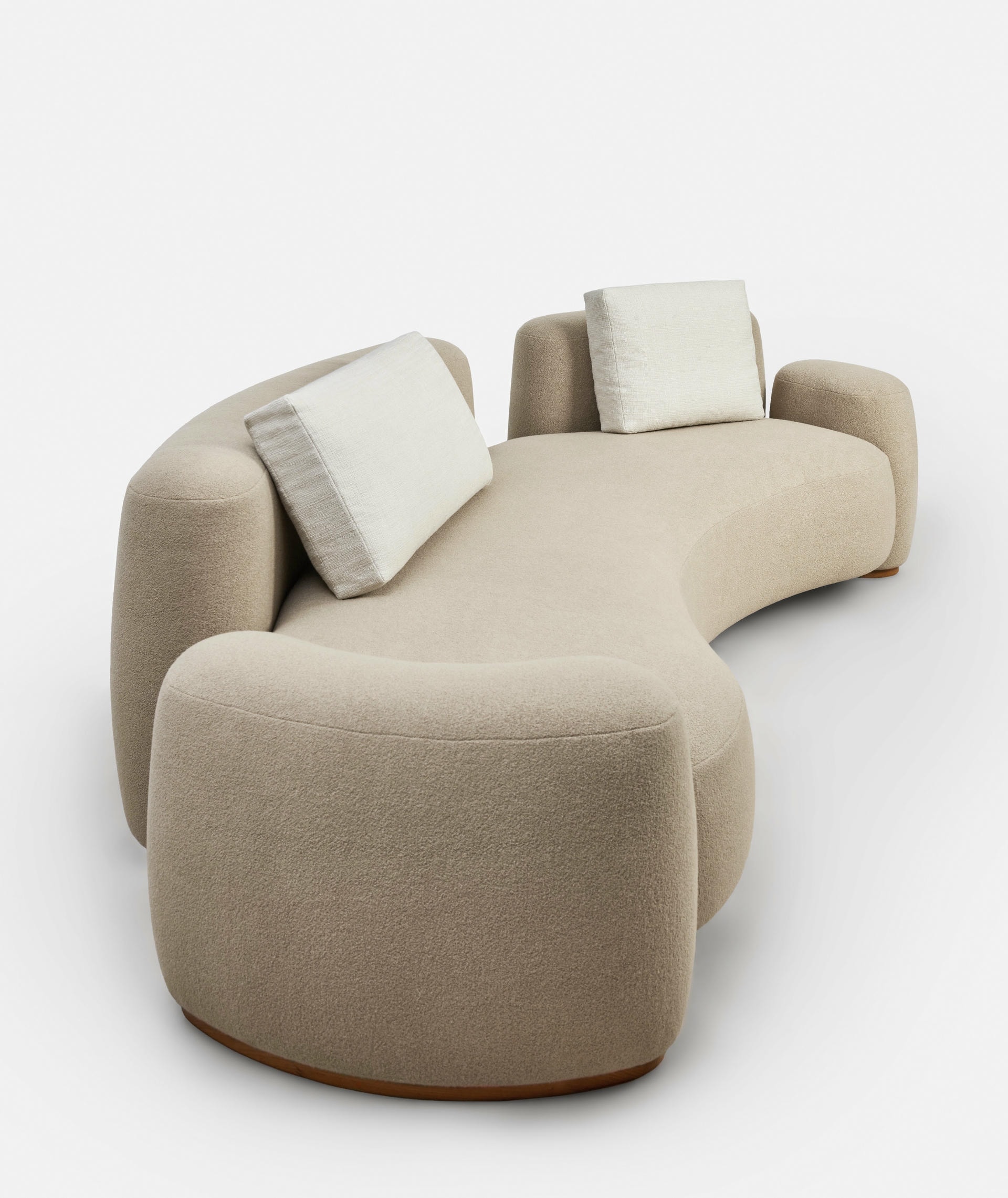 Beige Baba Sofa by Gisbert Poppler Upholstered Teak Frame Germany 4